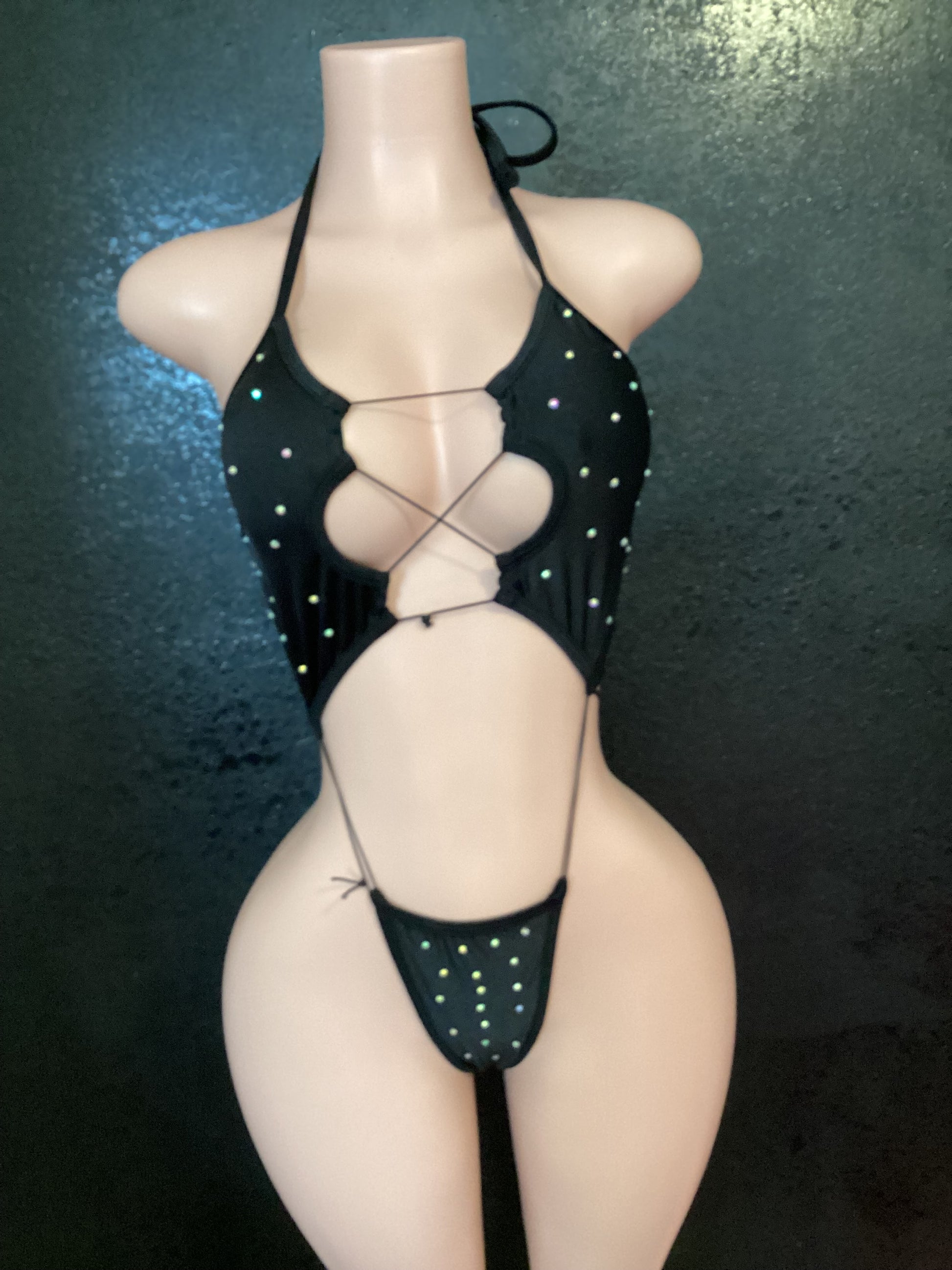 Stoned lace up sling