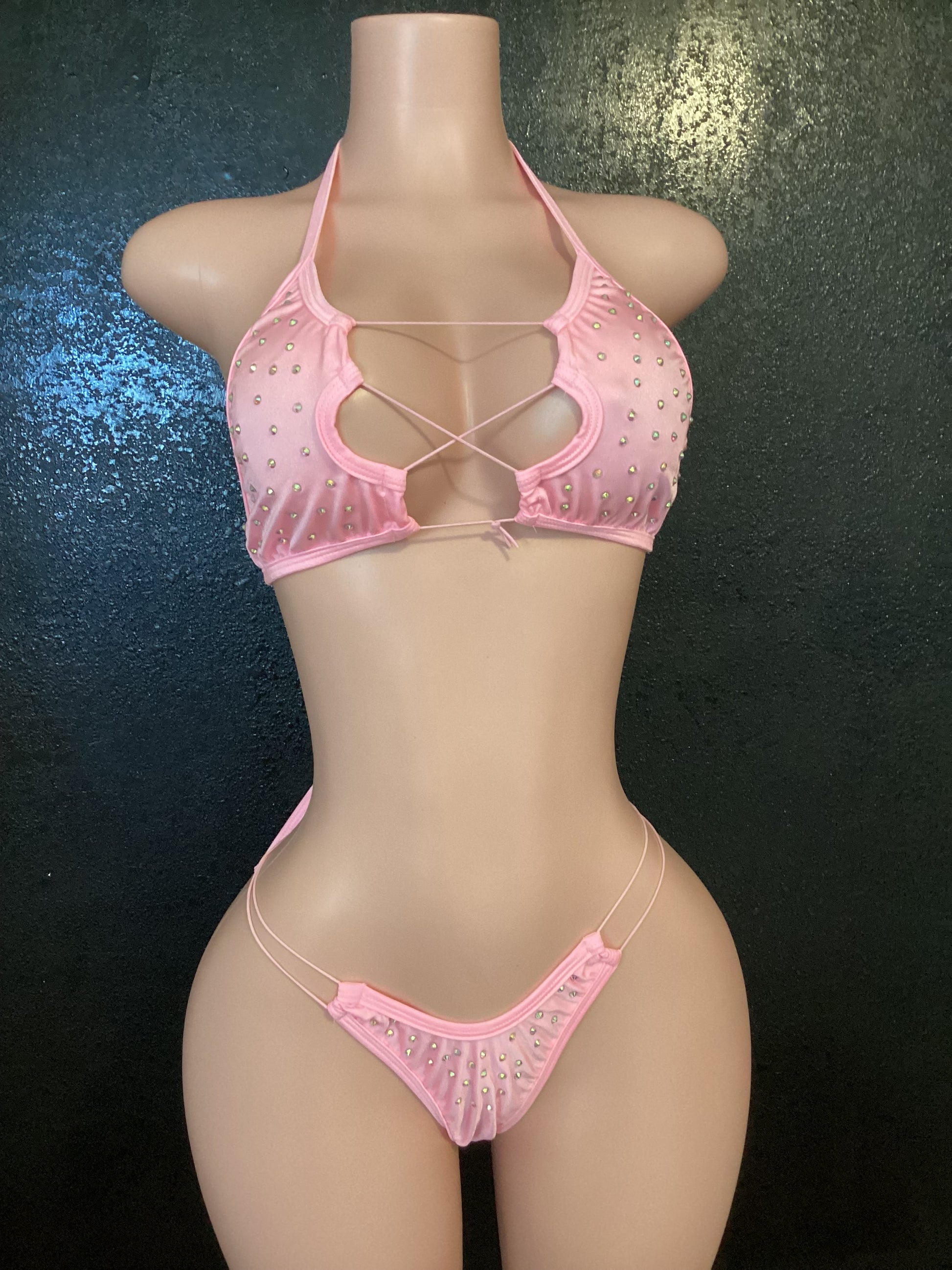 Lace up top and thong