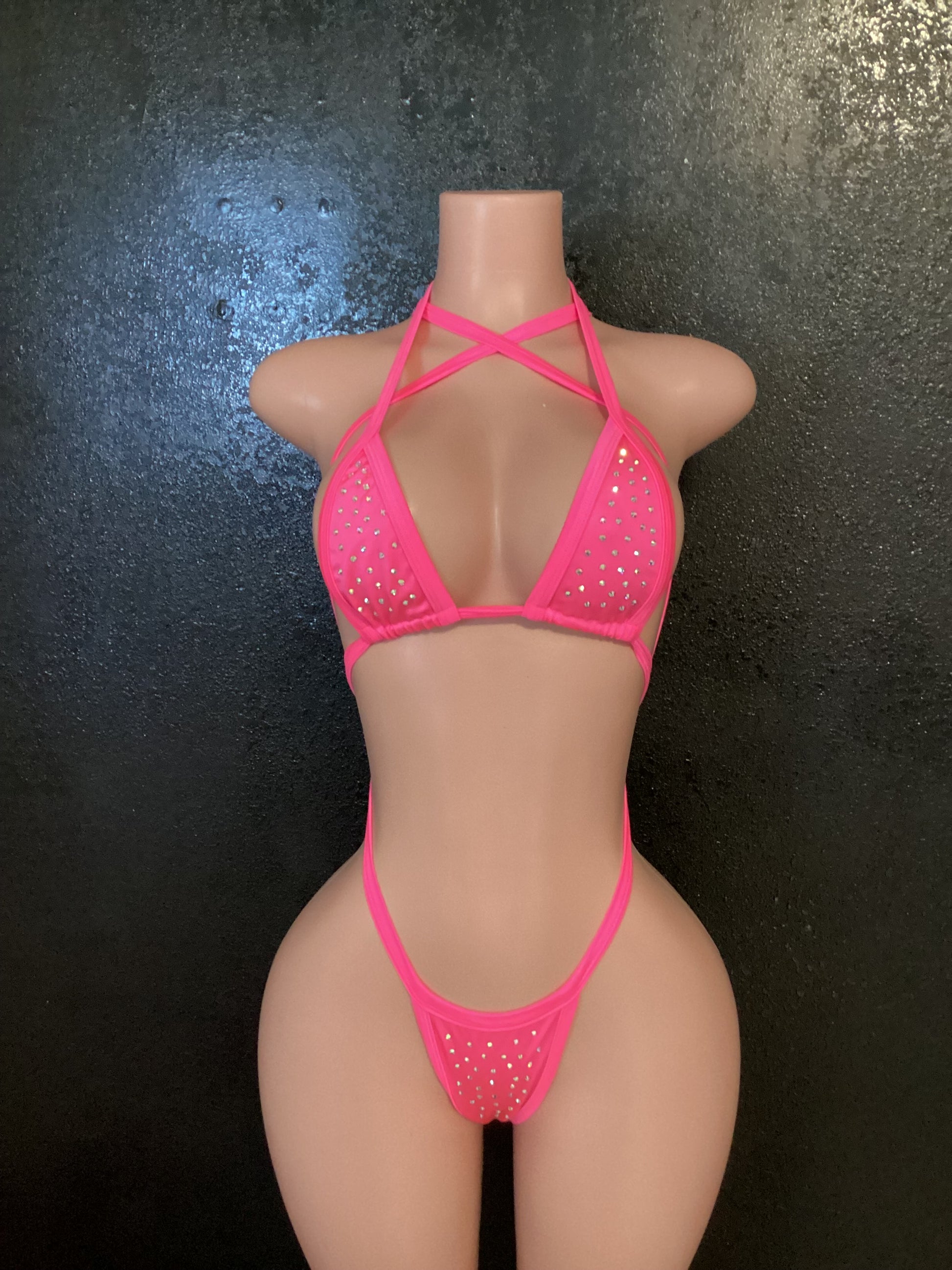 Cross strap g string set