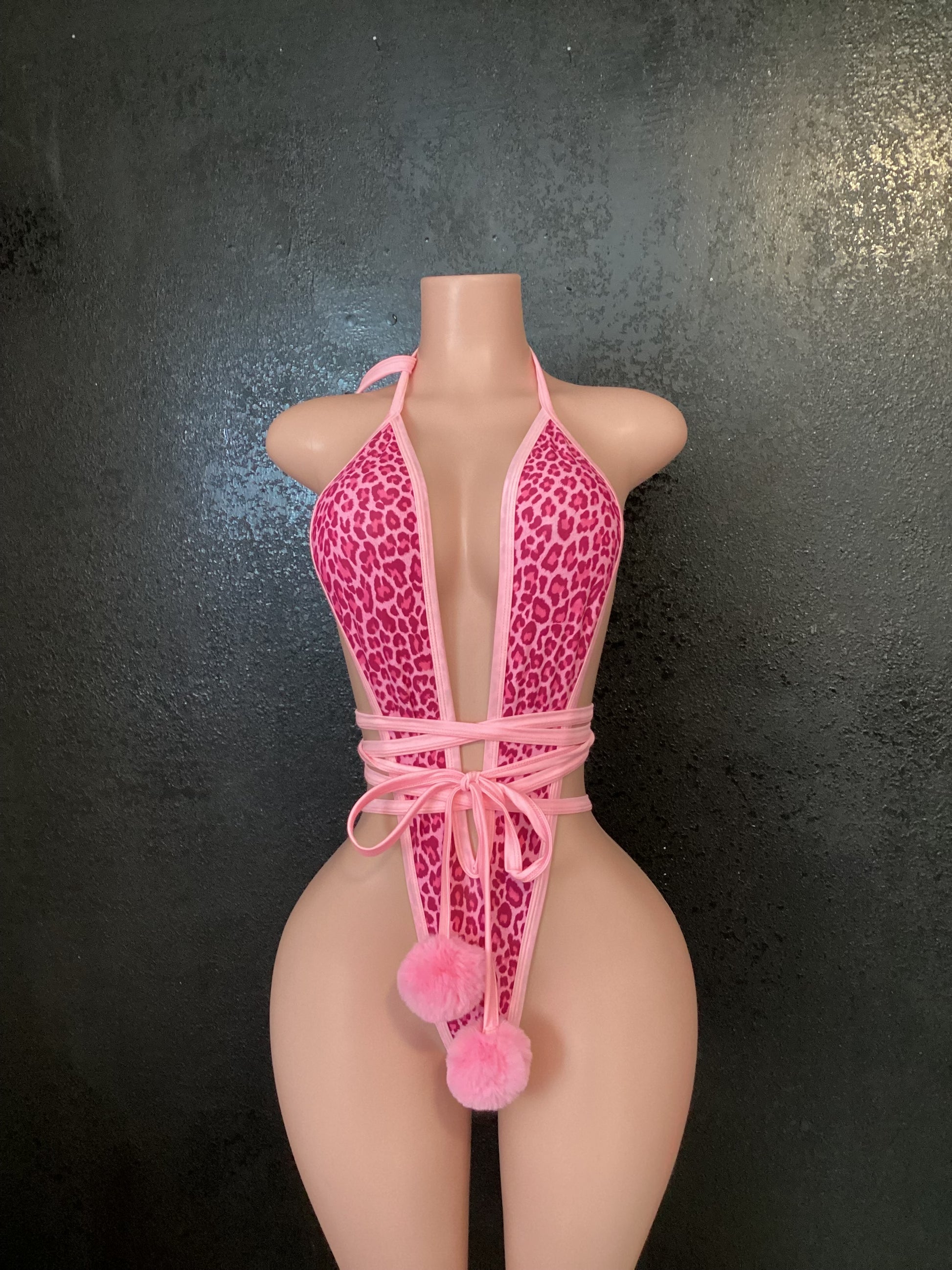 Wrap leopard one piece