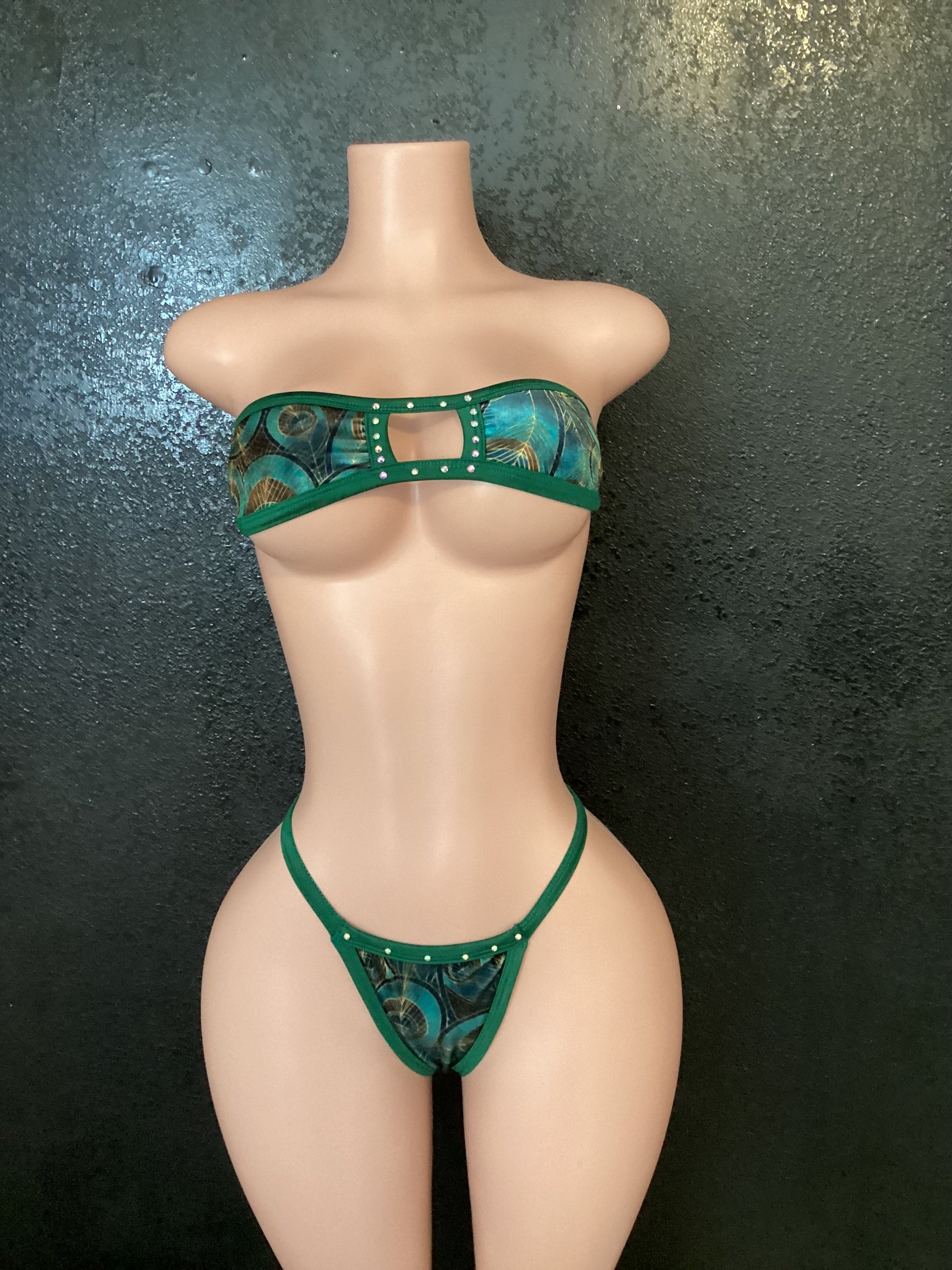 Peacock g string bikini