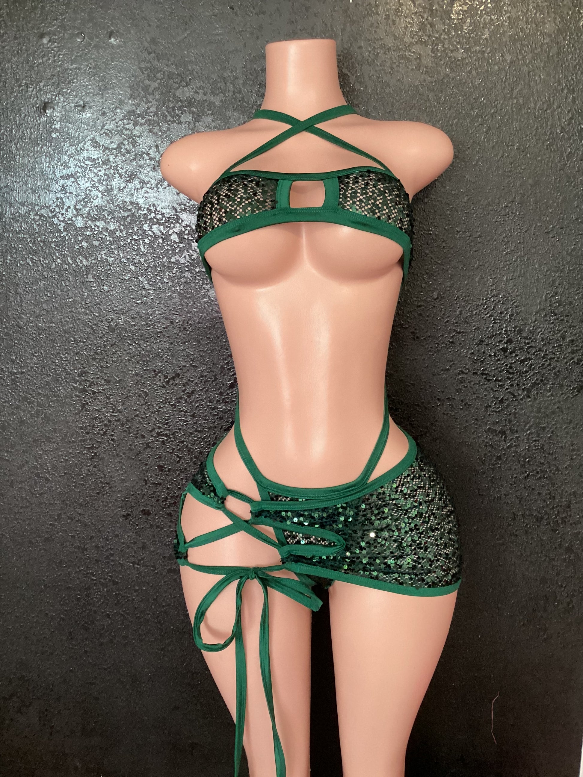Sequin net skirt set