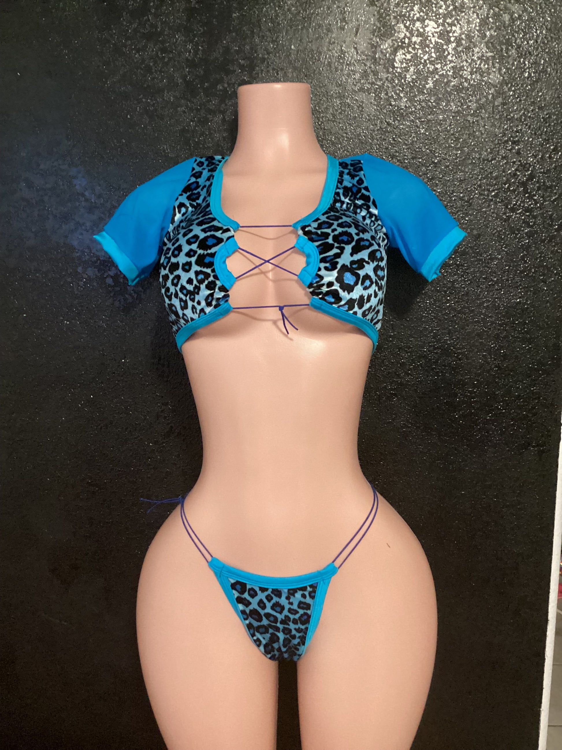 Leopard thong set
