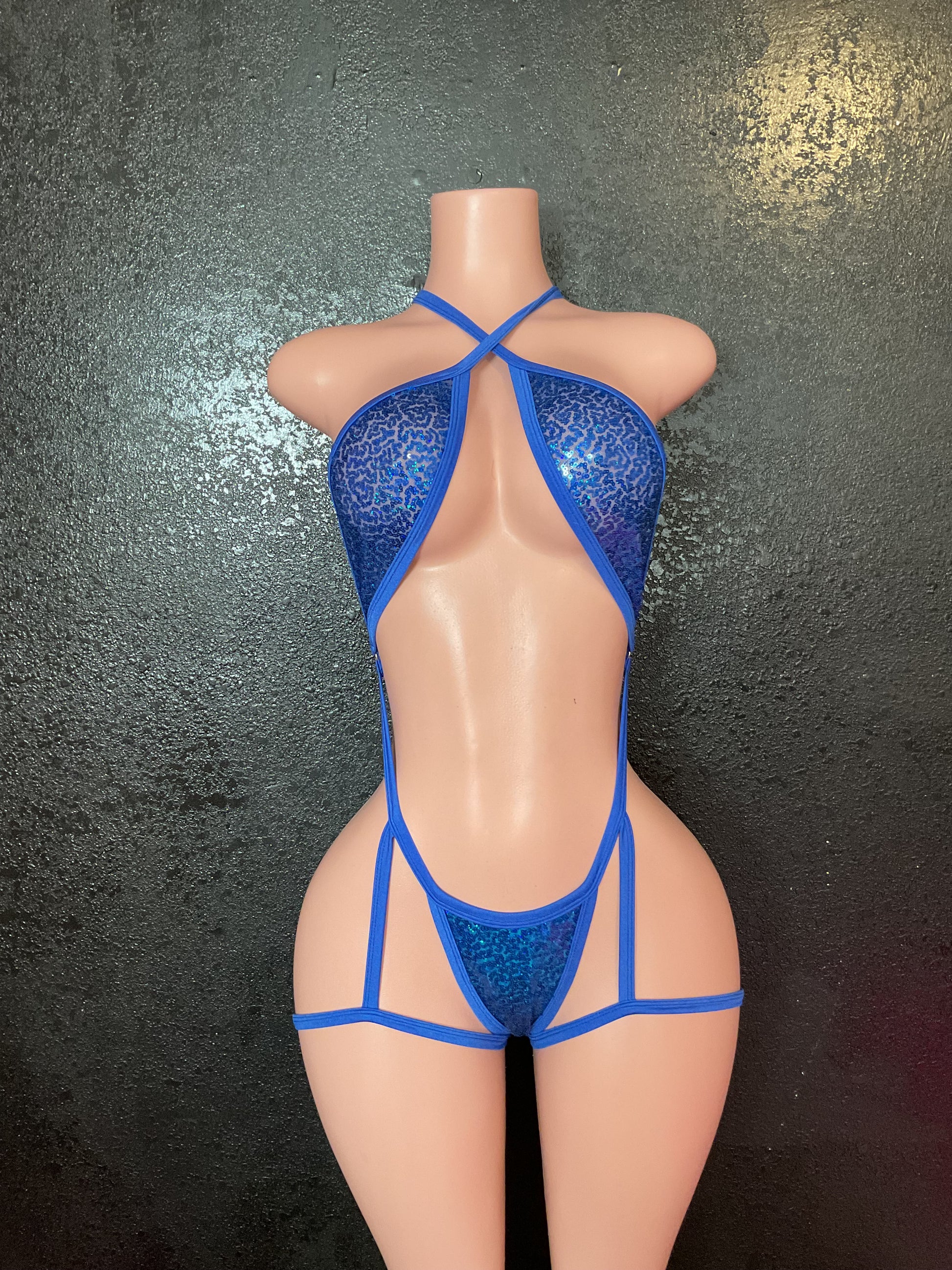 Sequin mesh garter one piece