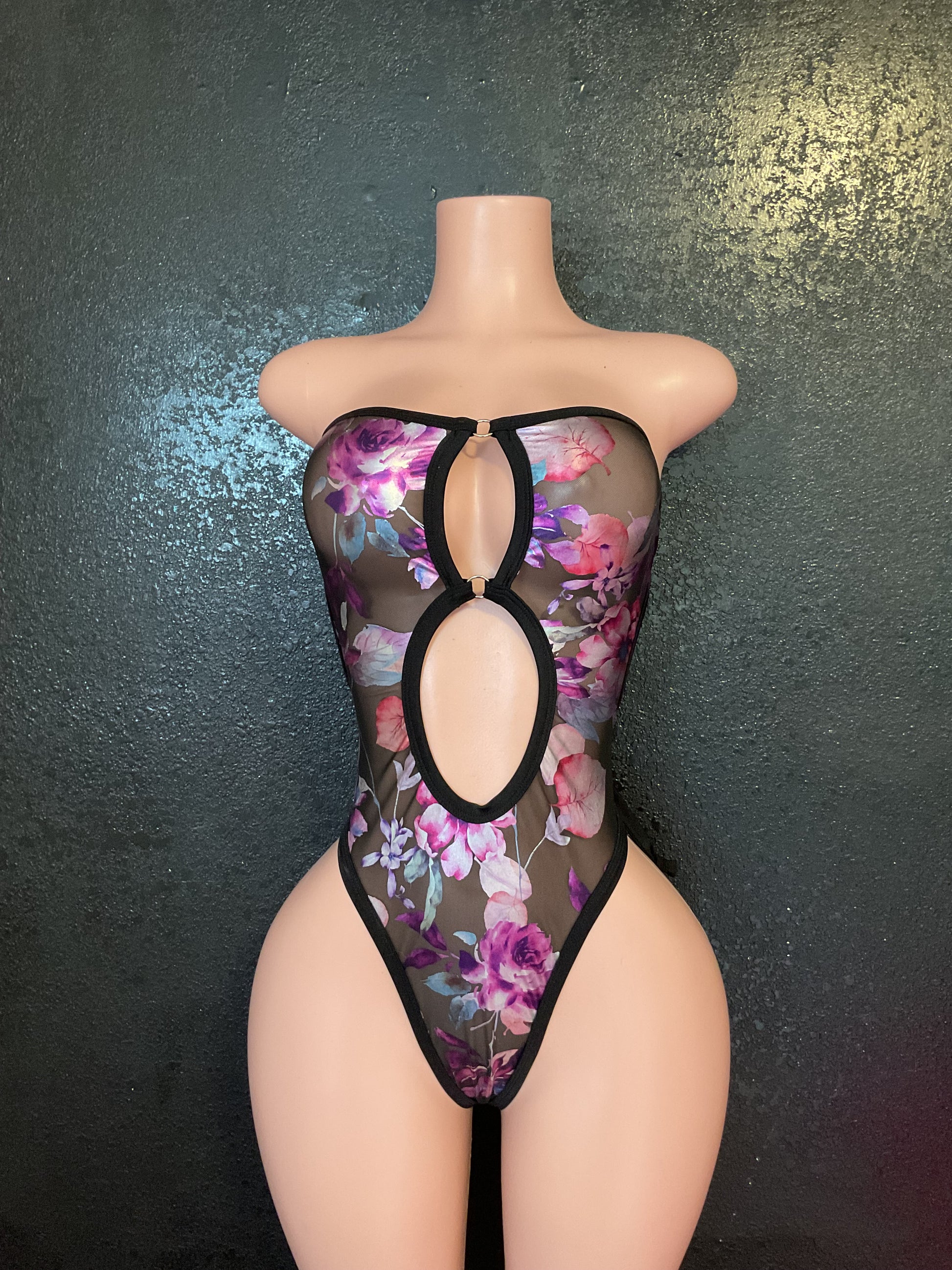 See through floral one Piece