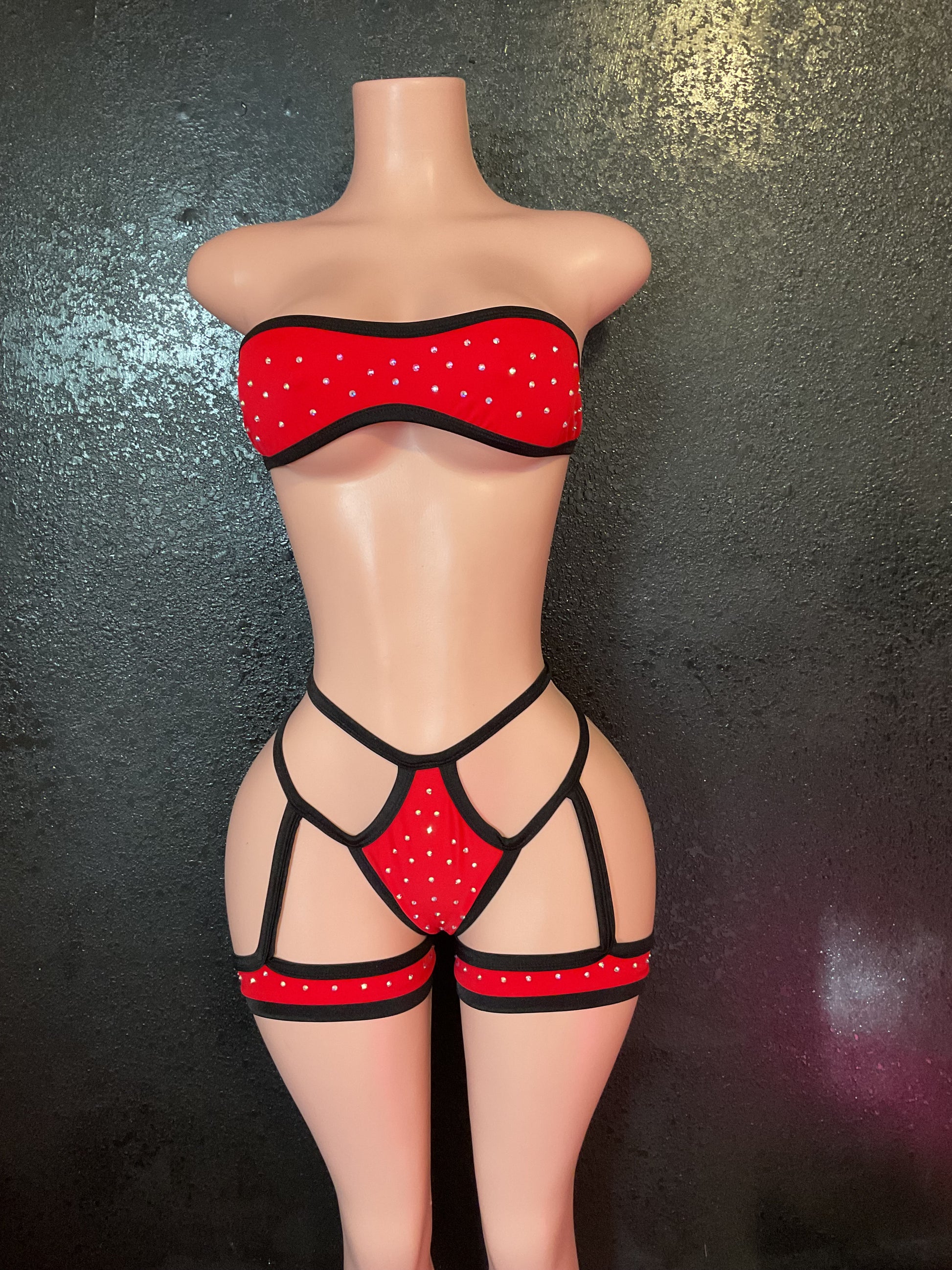 Leg cuff garter high waist set
