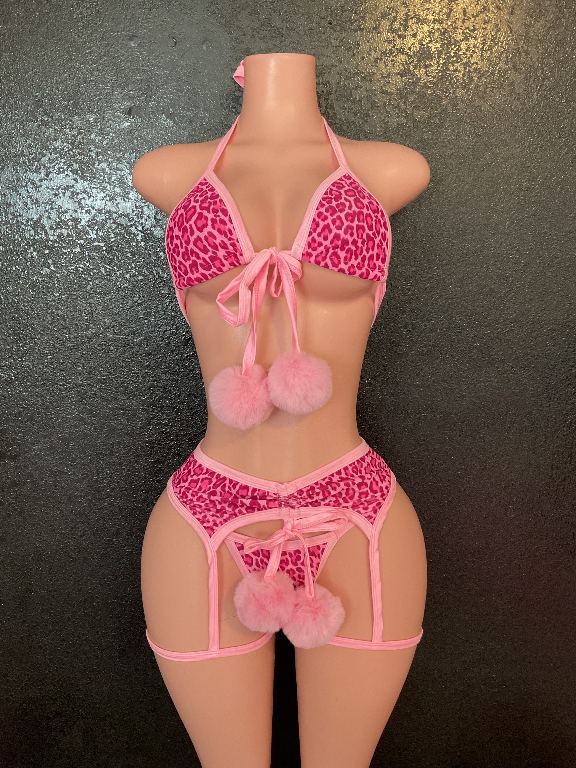 Garter Pom Pom leopard