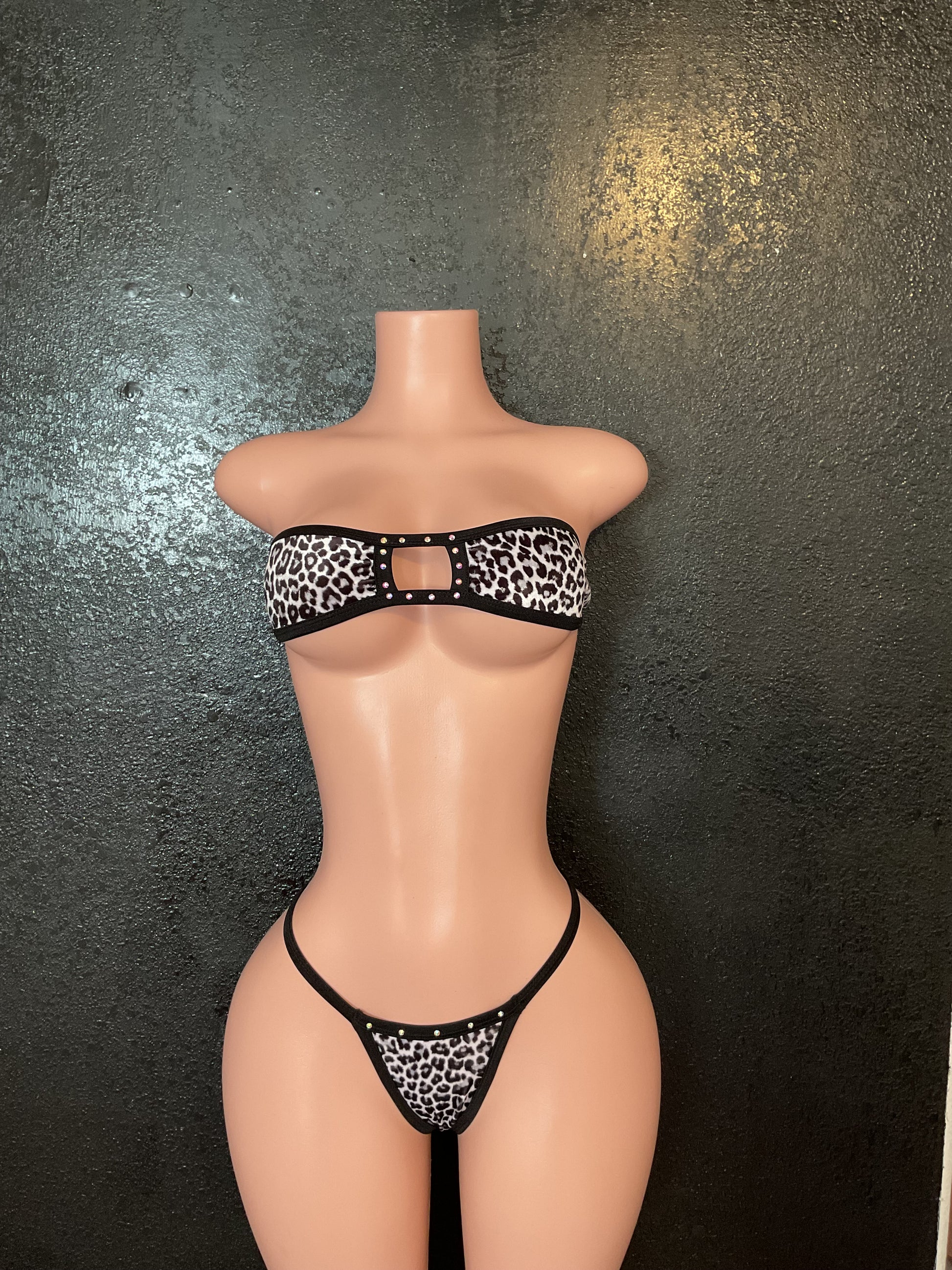 Leopard velvet bikini