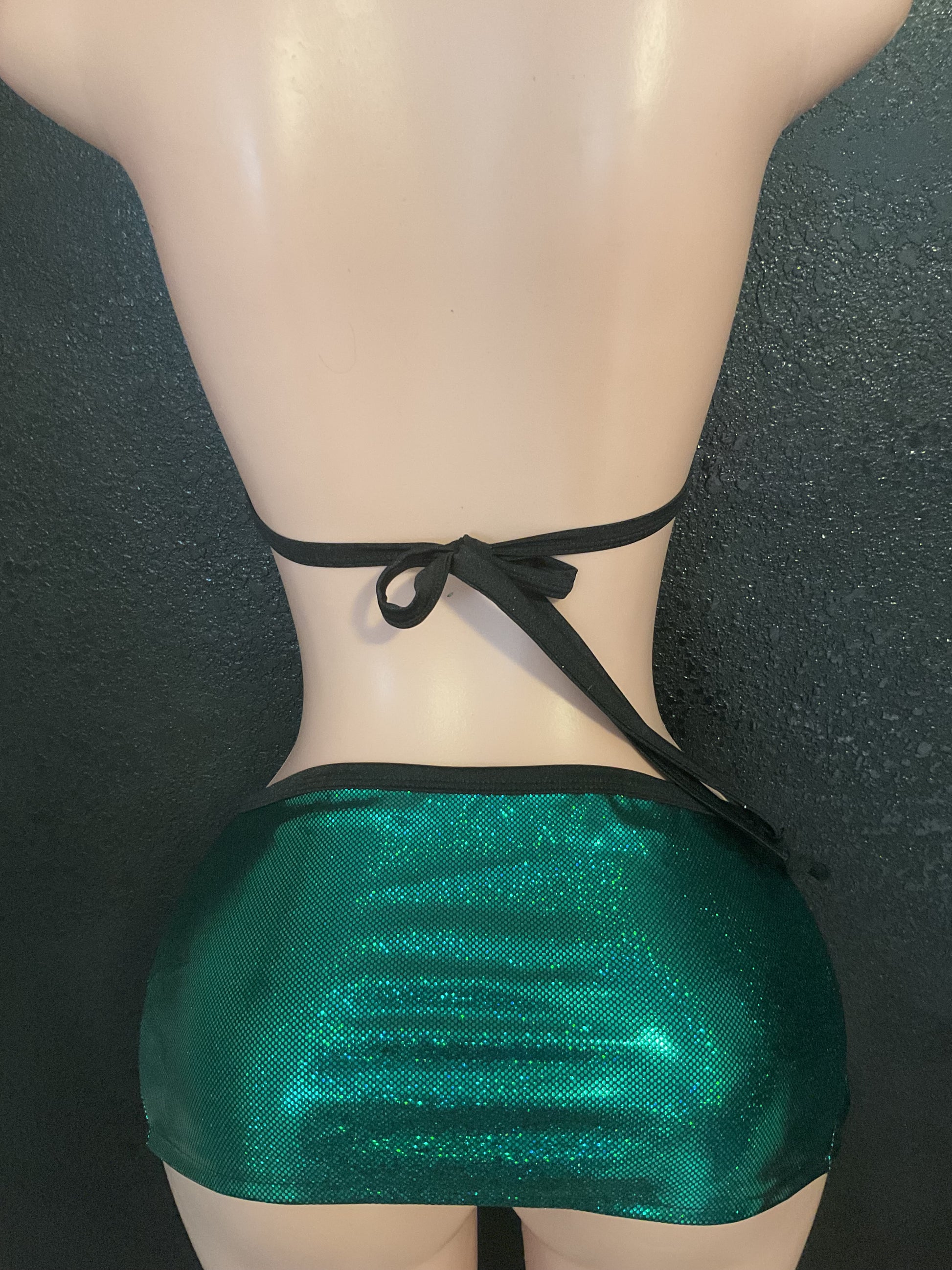Emerald green skirt set