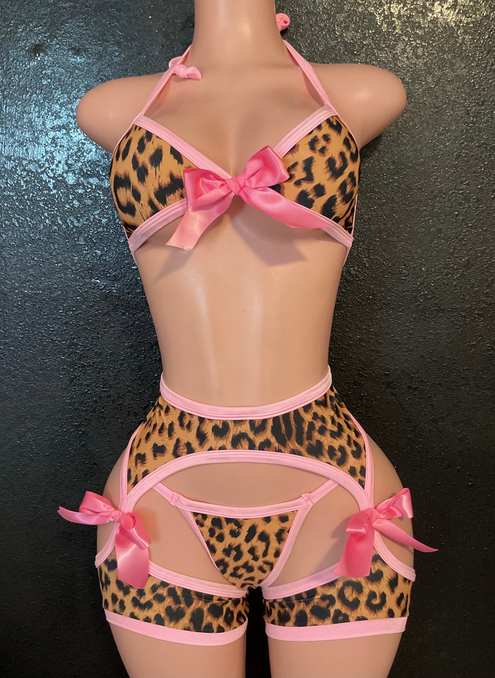 Leopard garter set