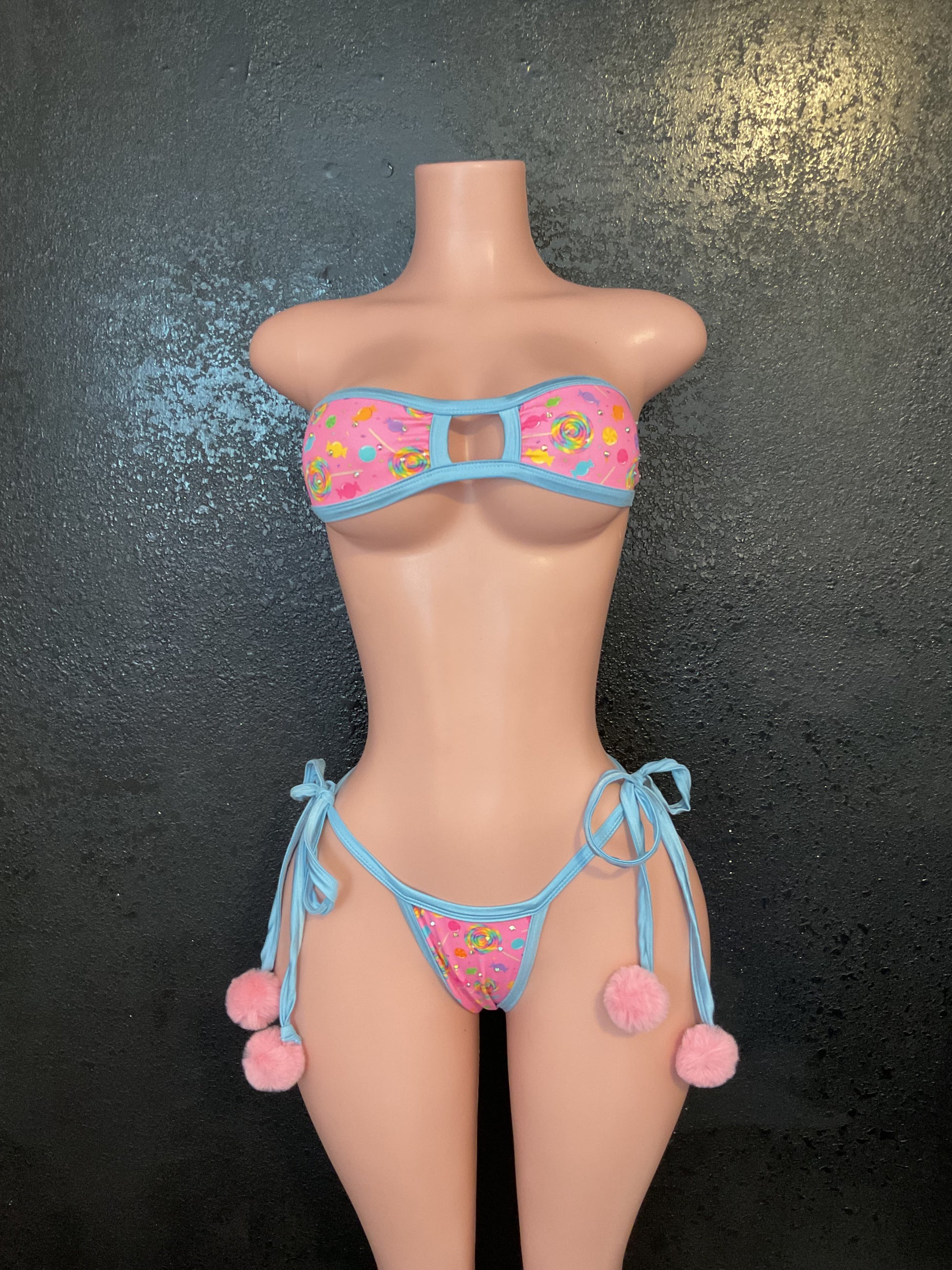 Candy collect Pom Pom thong