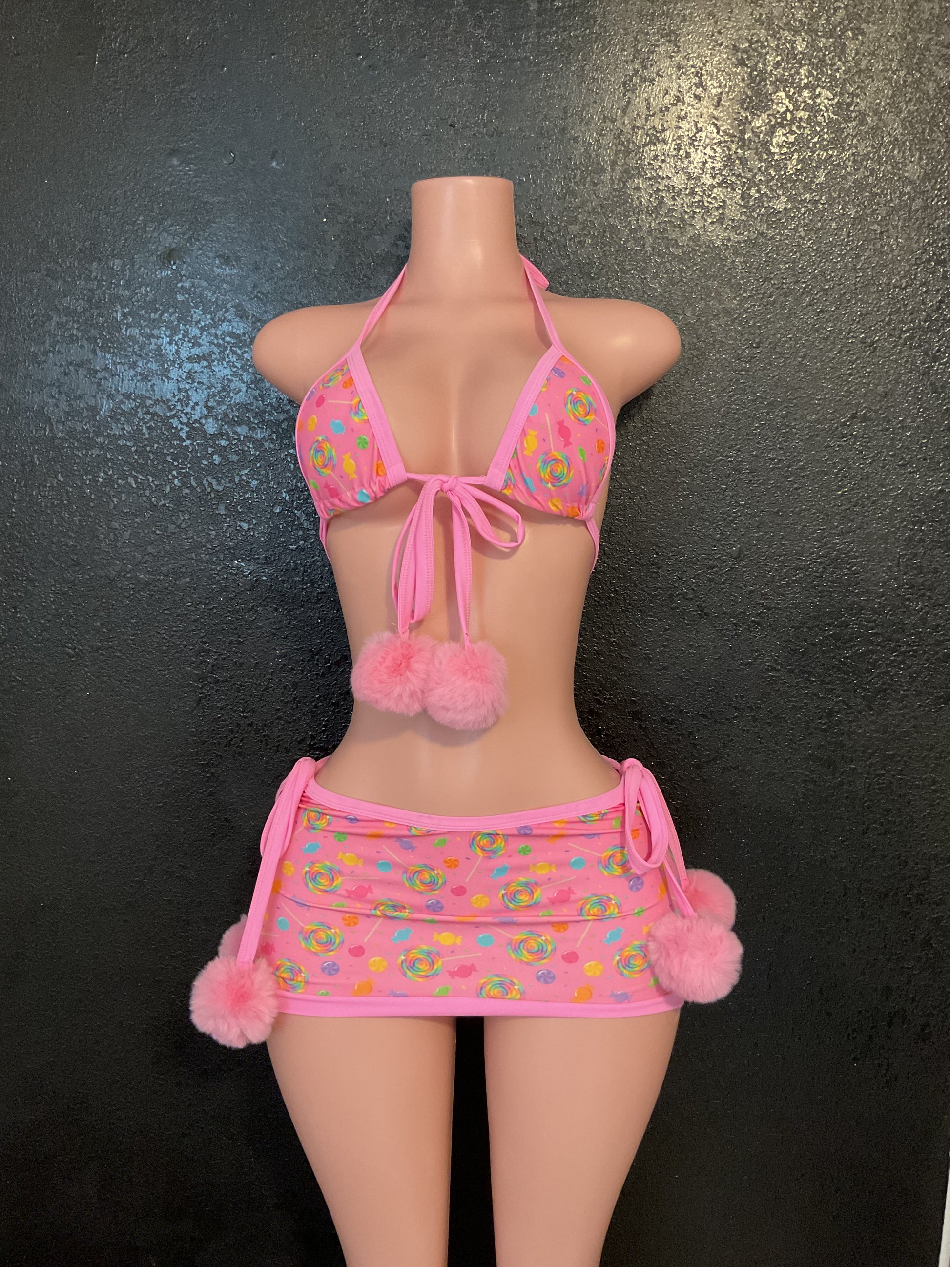 Candy collection Pom Pom skirt set