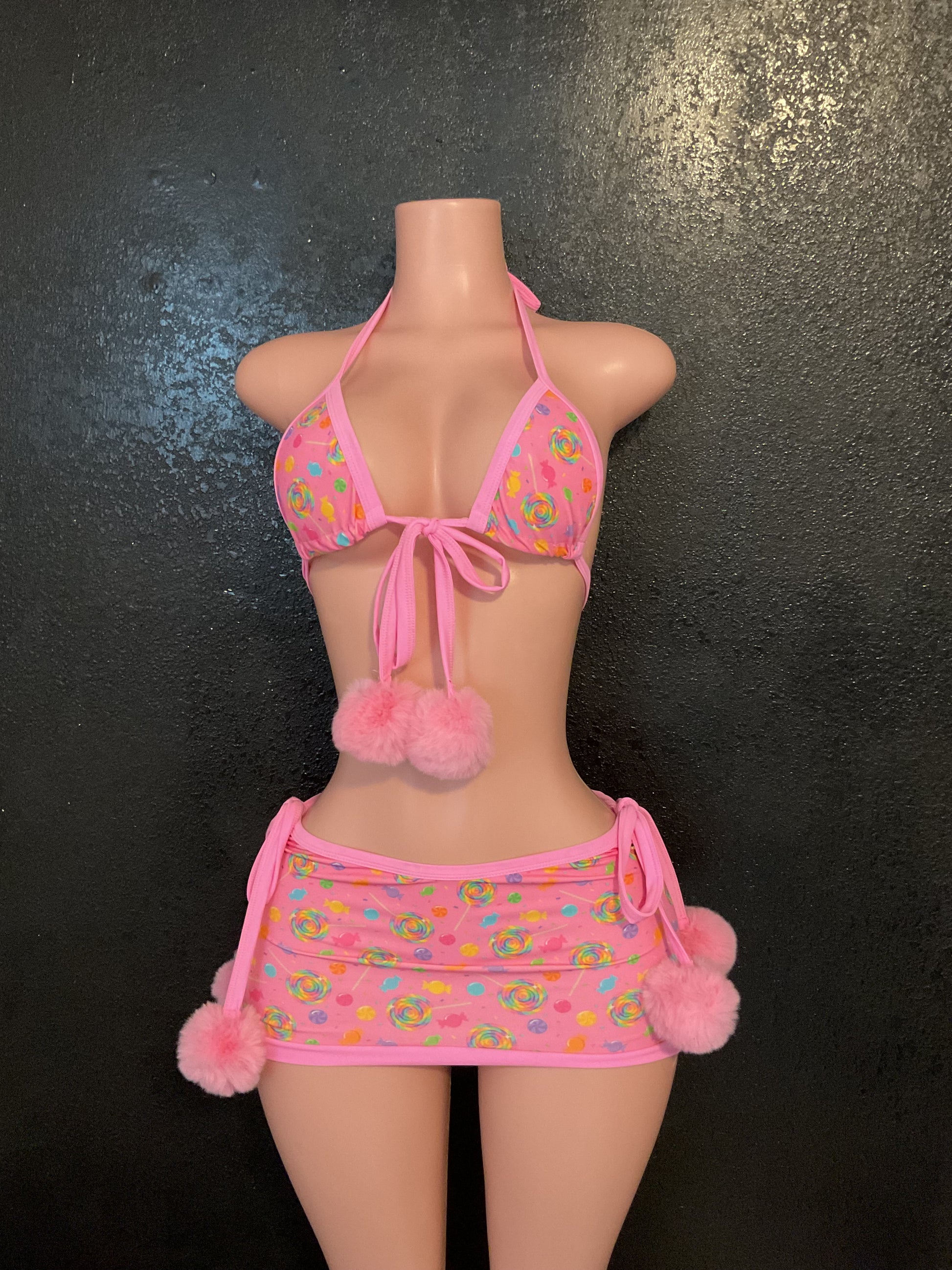 Candy collection Pom Pom skirt set
