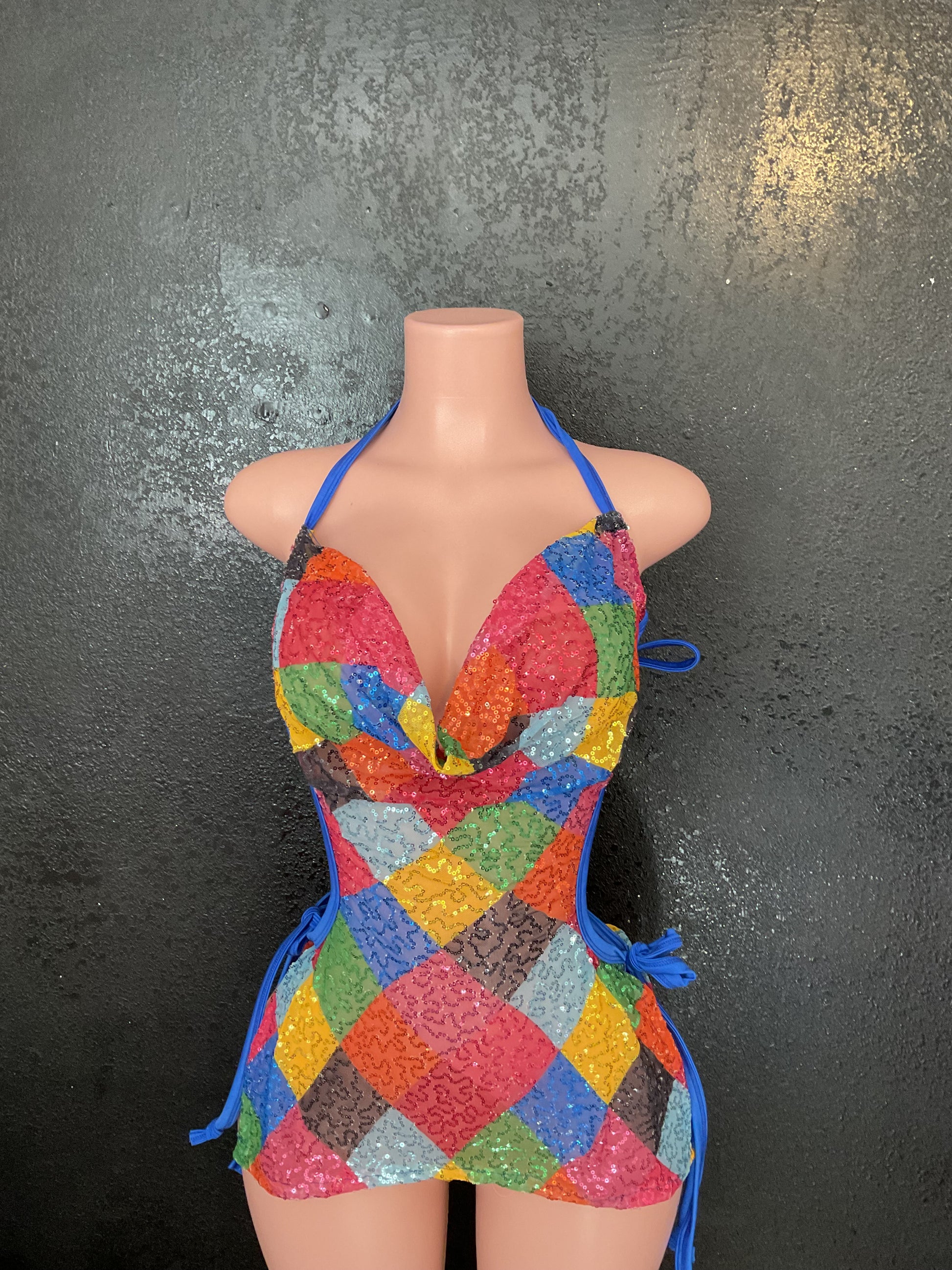Drape sequin dress