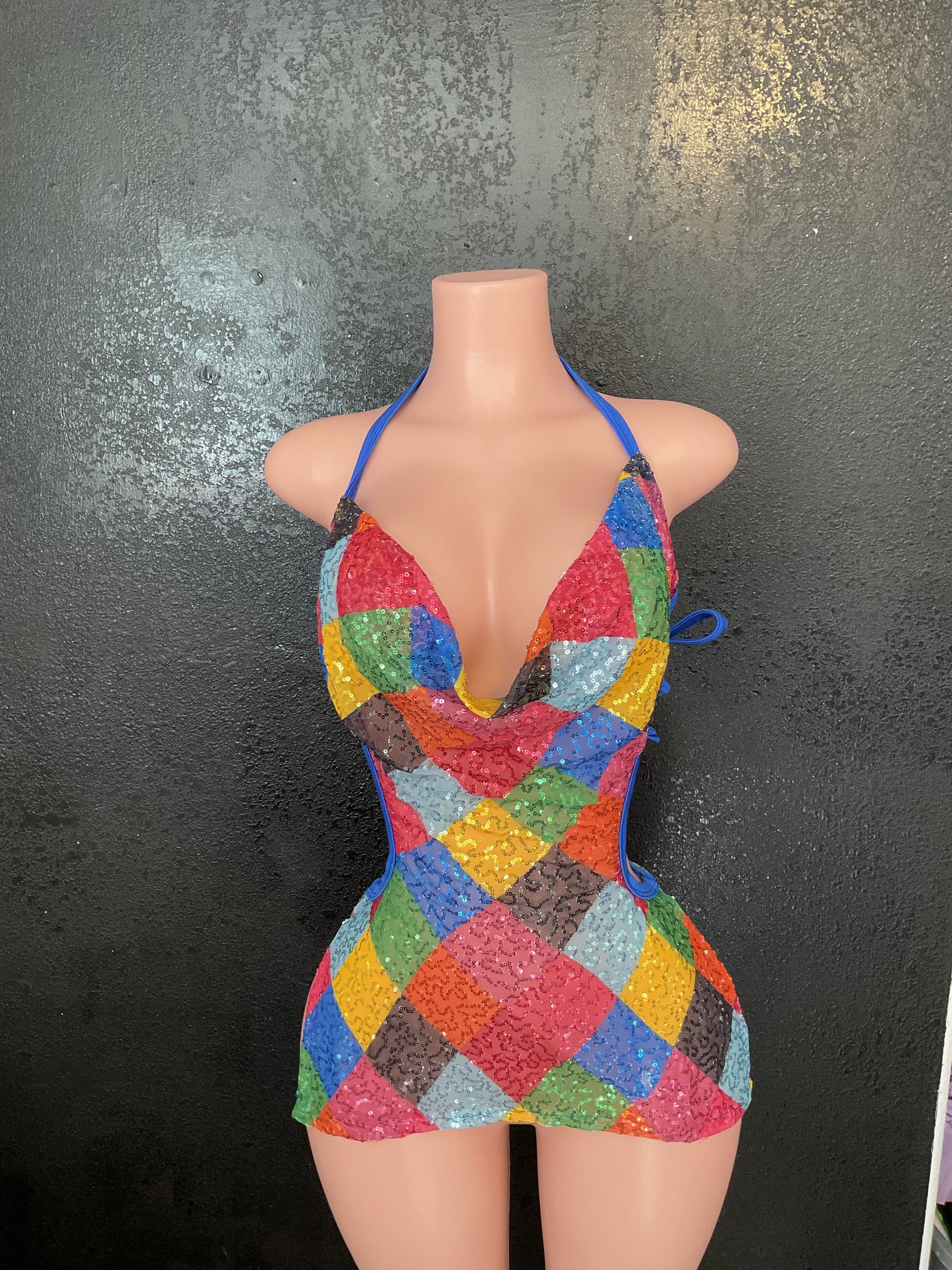 Drape sequin dress