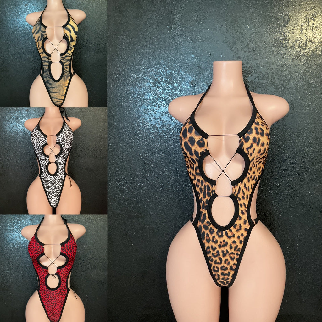 Animal print one piece