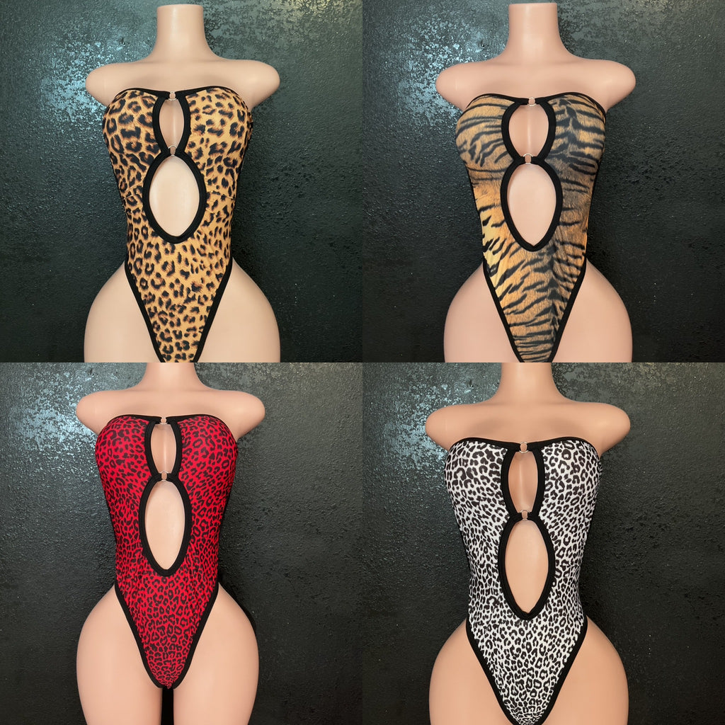 Animal print one piece