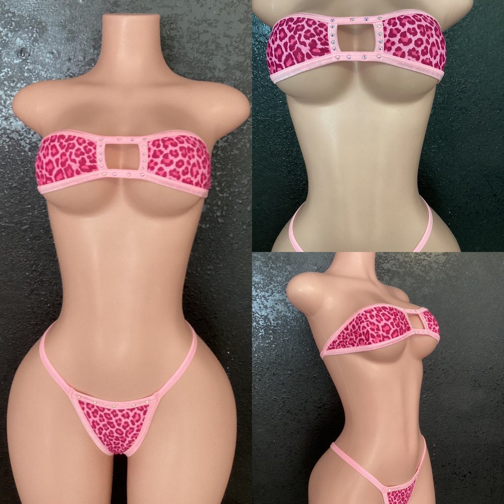 Pink leopard bikini