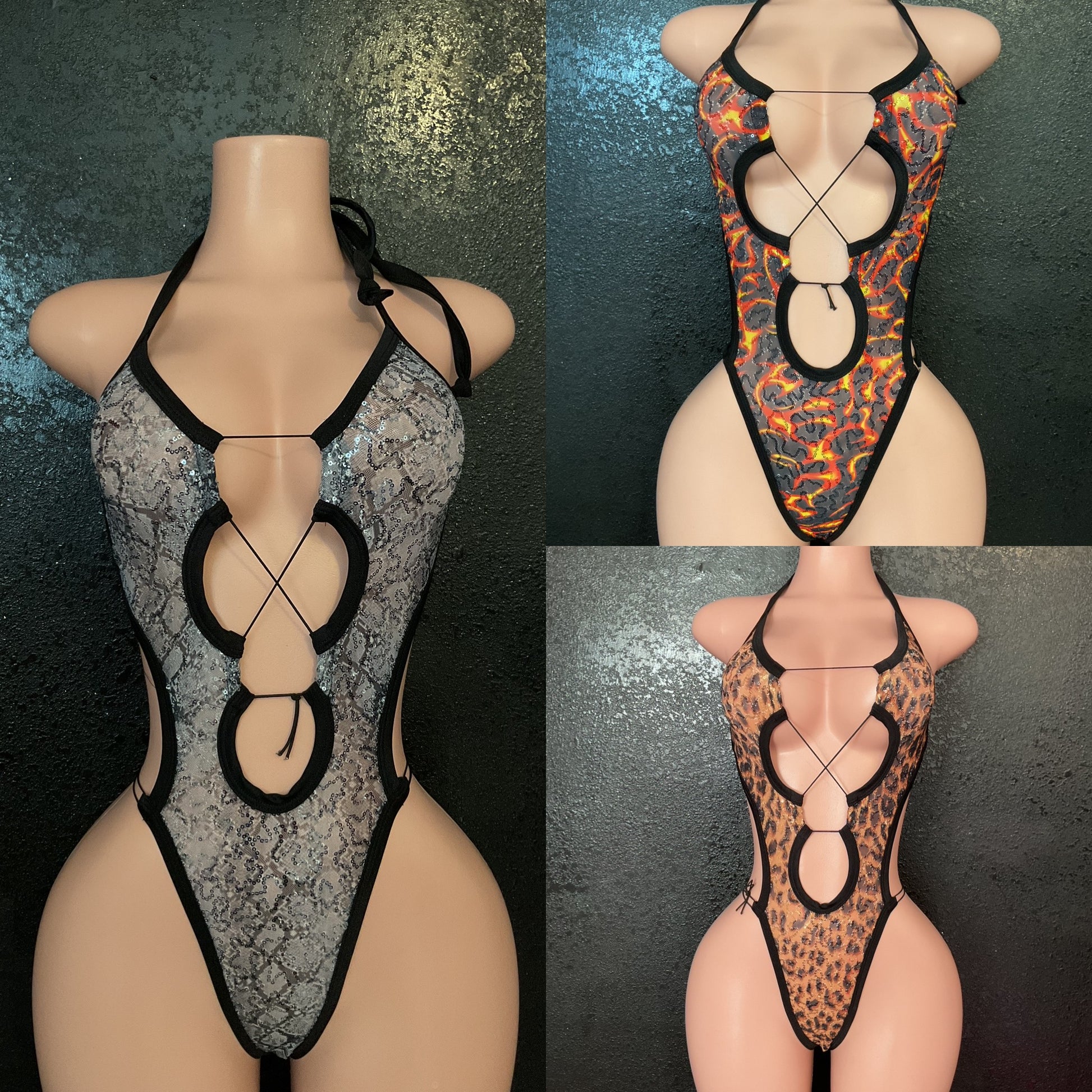 Sequin mesh one piece