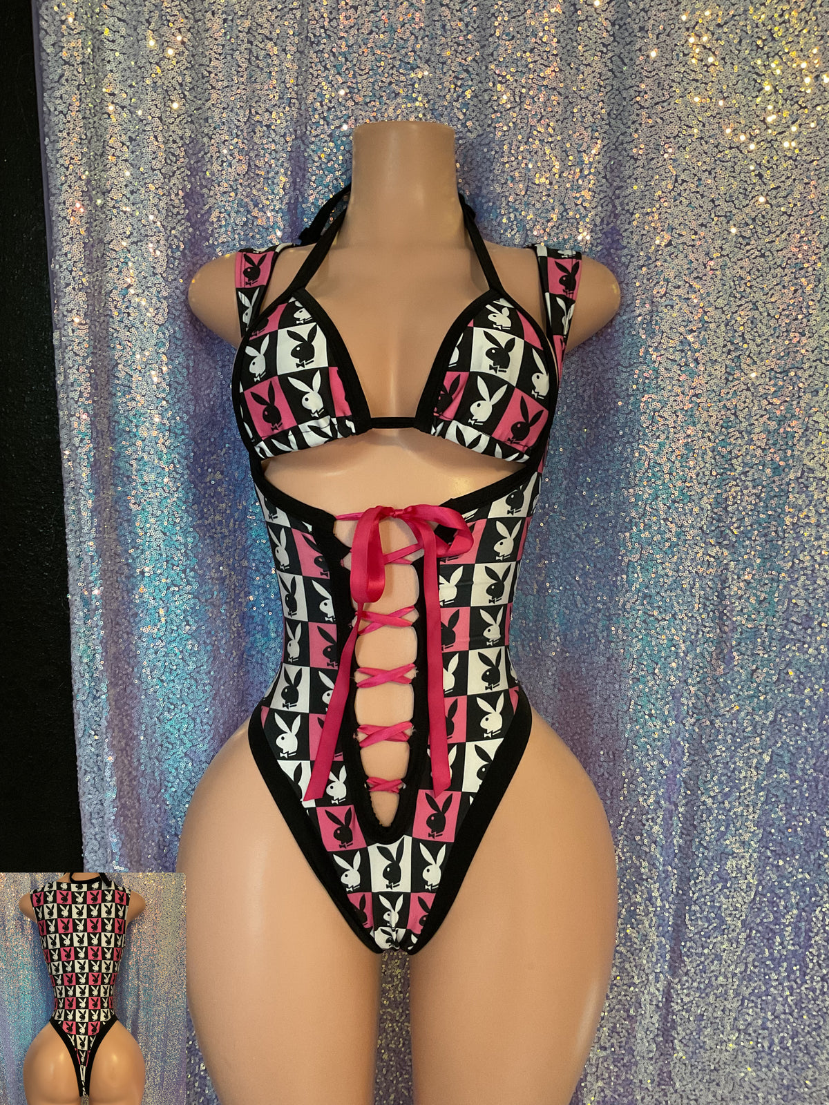 Thong back romper bartender style