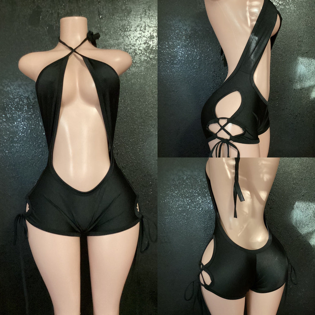 Shiny spandex one piece