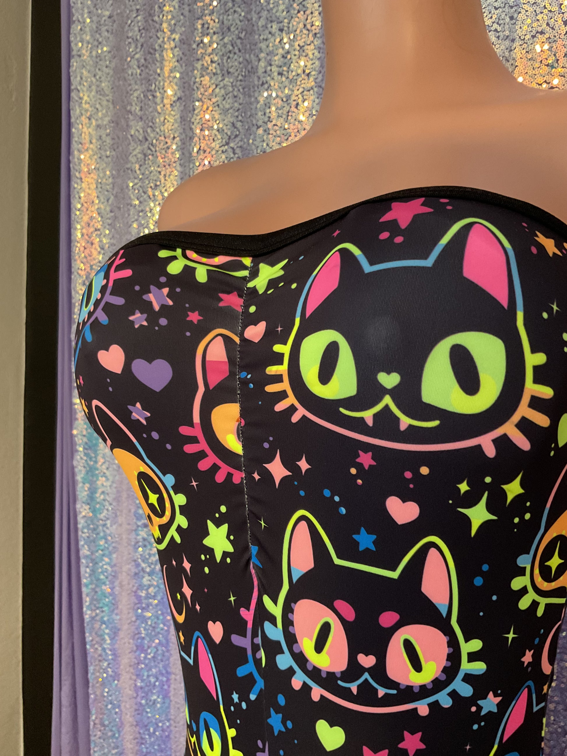 Neon cats cheeky one piece