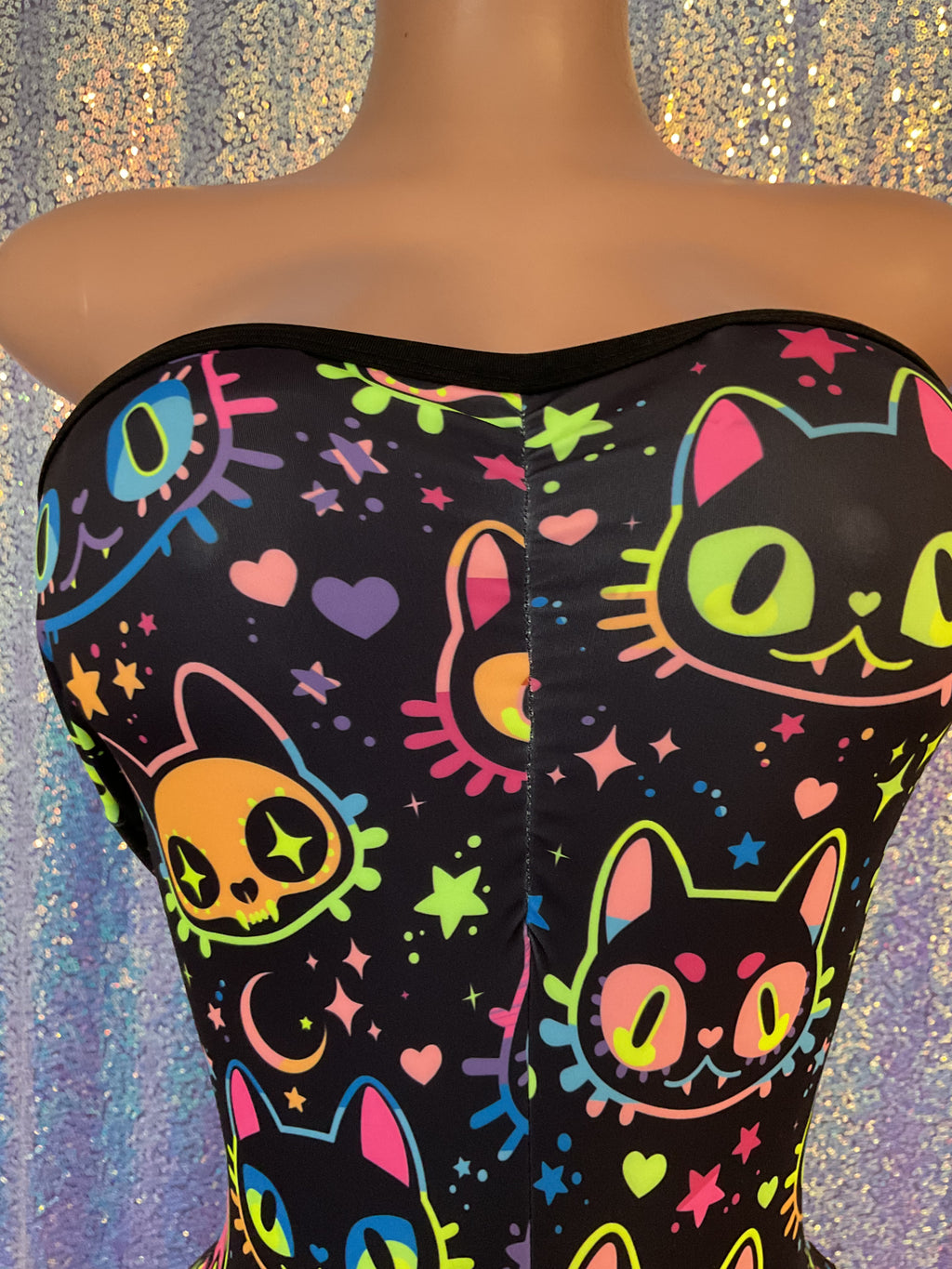 Neon cats cheeky one piece