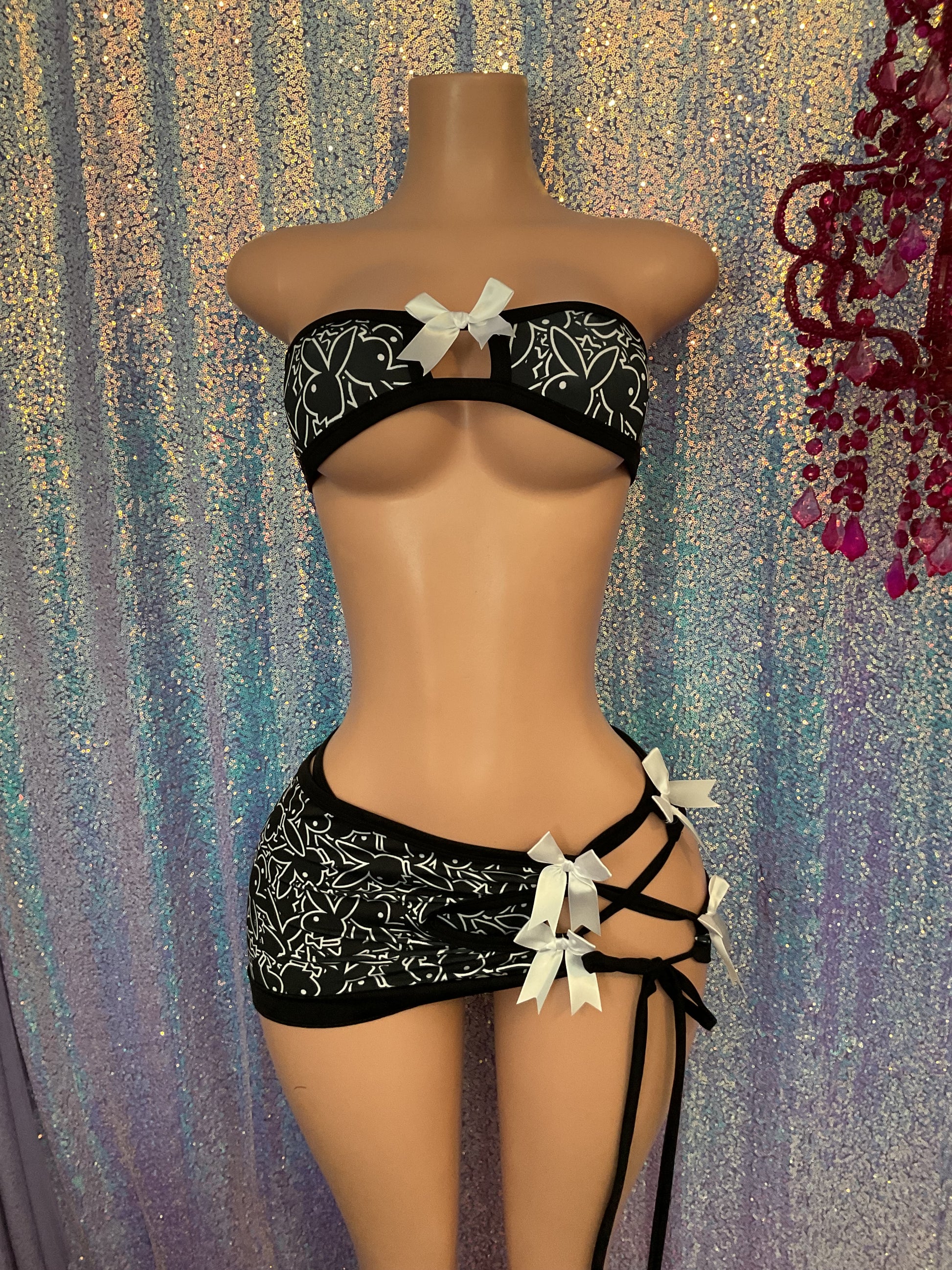 Bow bunny skirt set