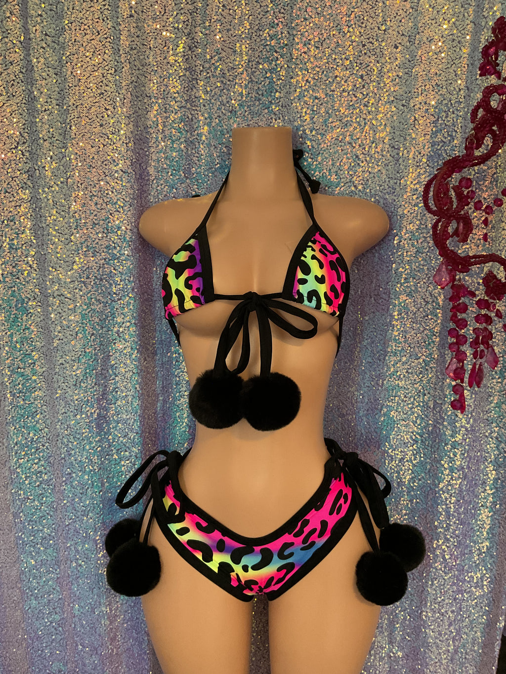 Neon animal thong or booty shorts set