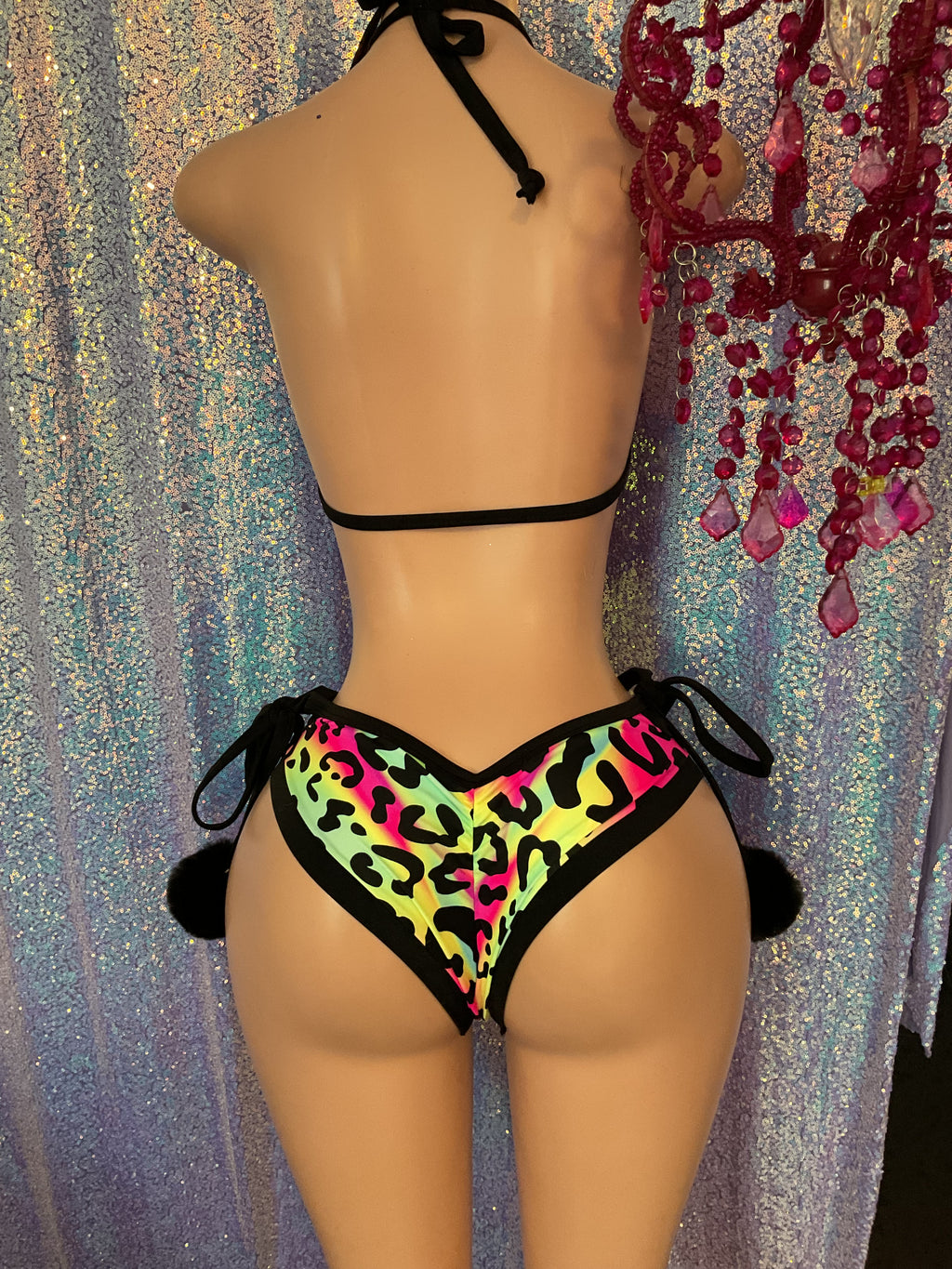 Neon animal thong or booty shorts set