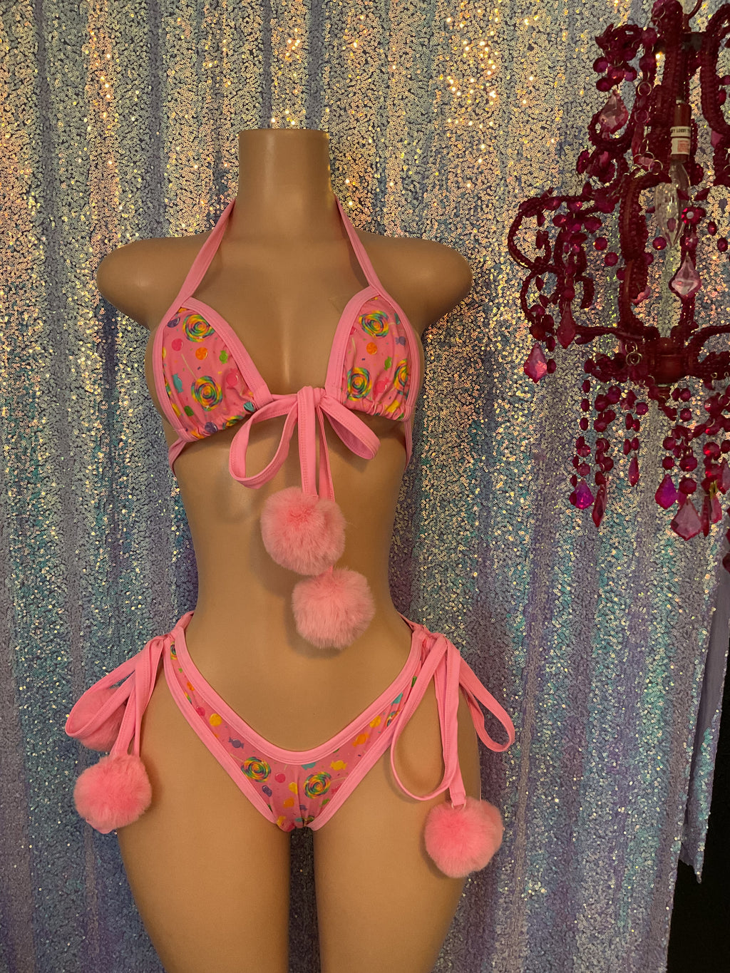 Candy Pom Pom thong bikini