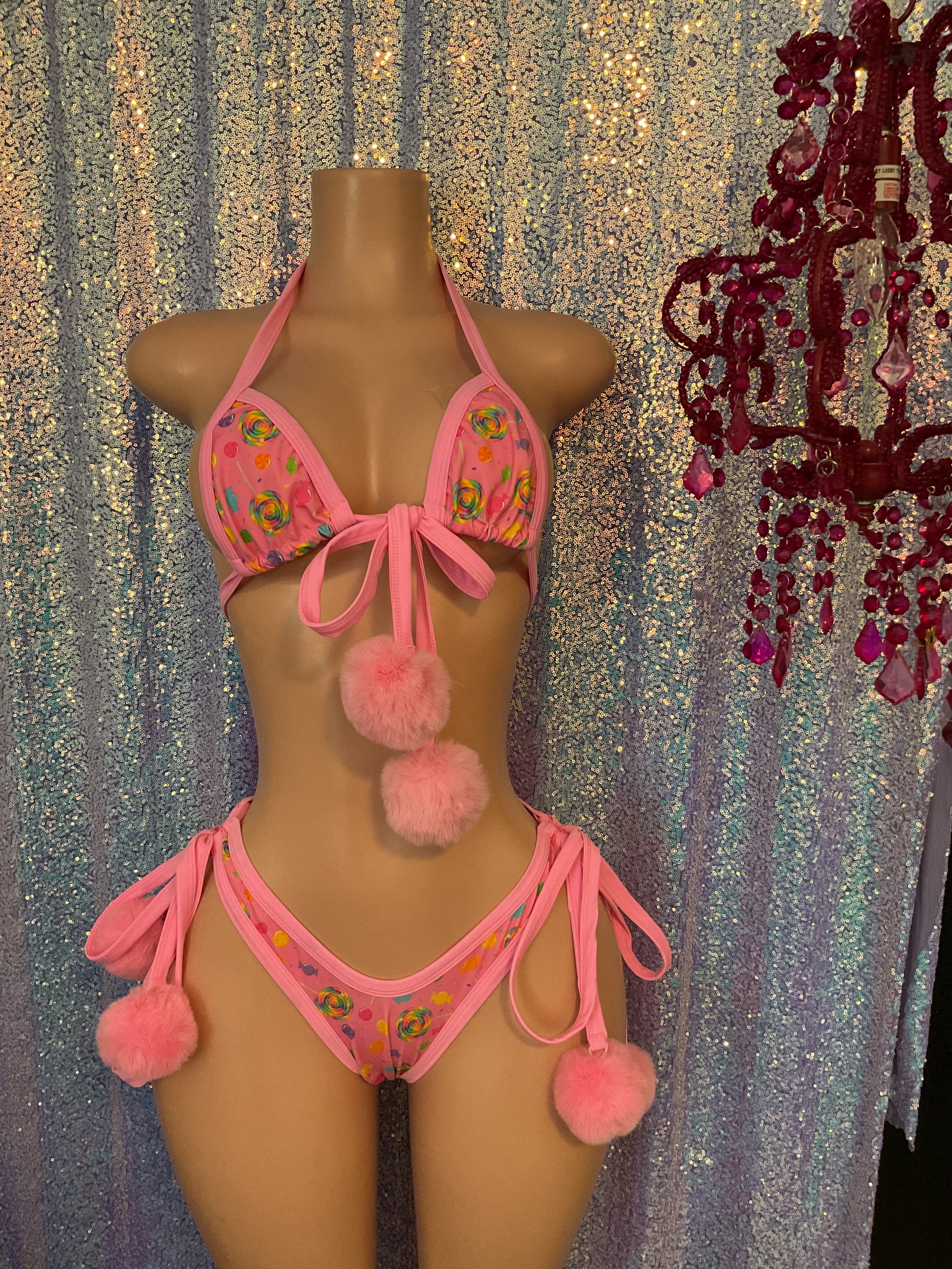 Candy Pom Pom thong bikini