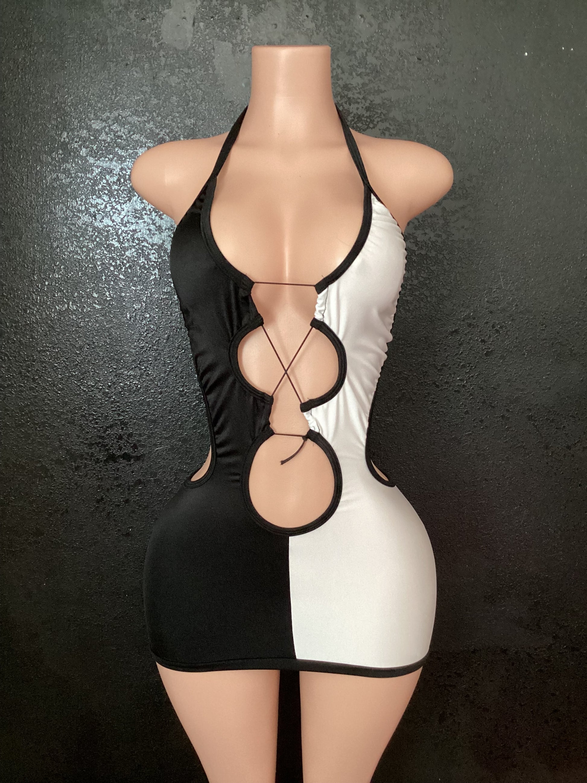 Lace up mini dress
