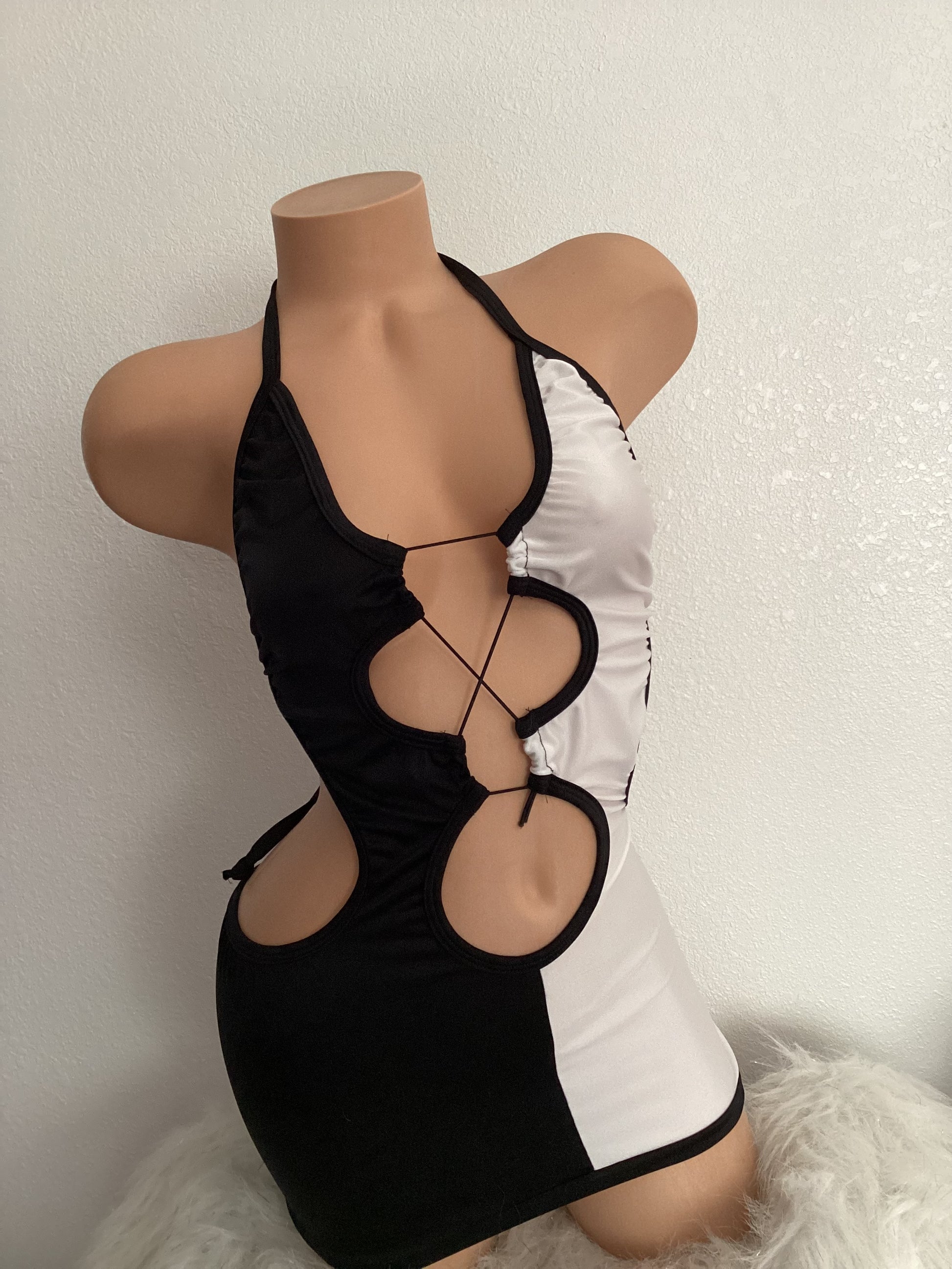 Lace up mini dress