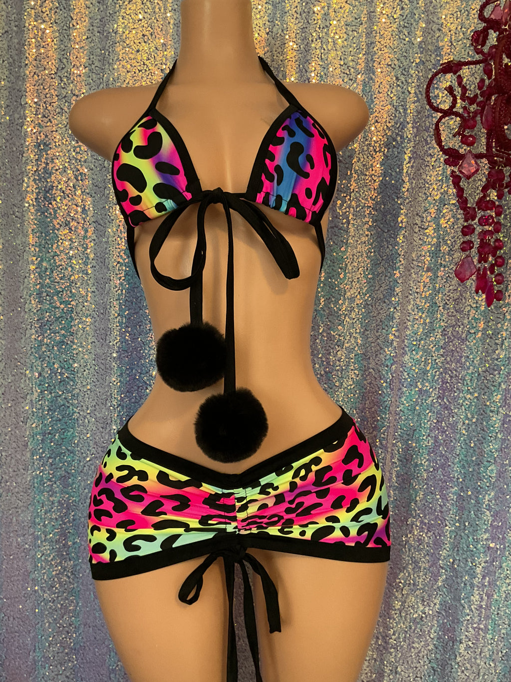 Neon animal skirt set