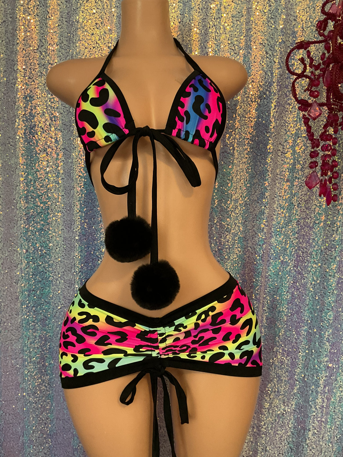 Neon animal skirt set