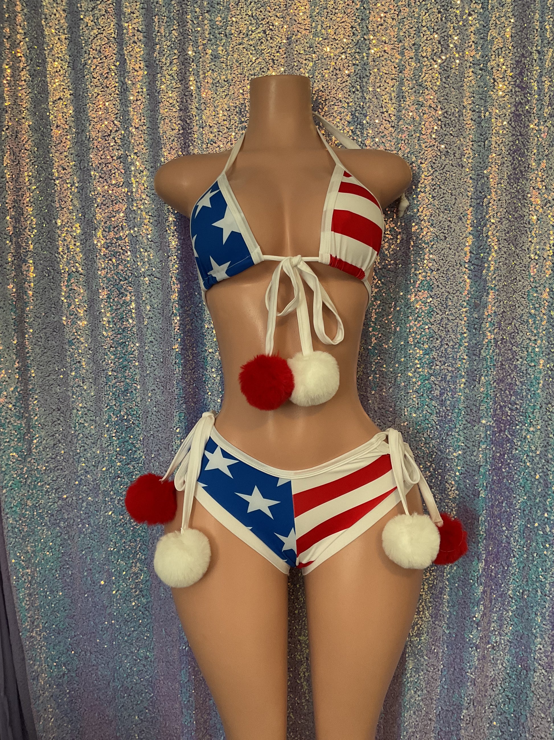 Stars and Stripes booty shorts set