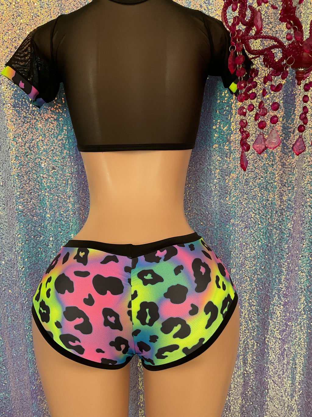 Tie top and booty shorts set