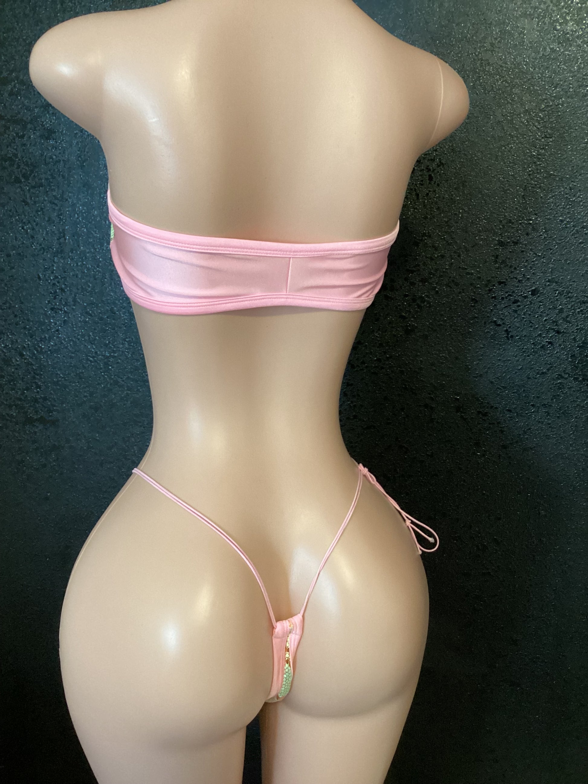 Snake velvet thong set