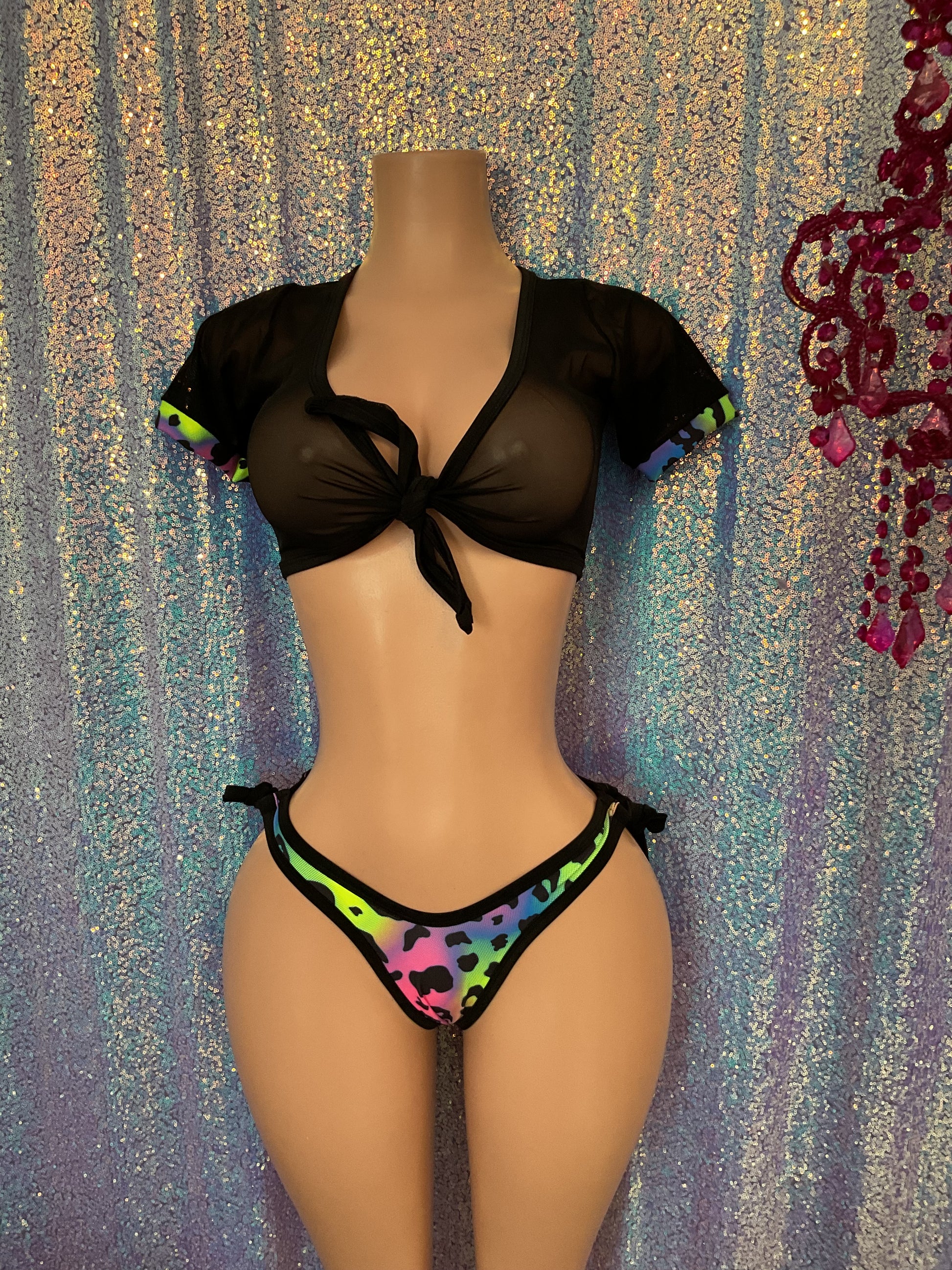 Tie top and thong set