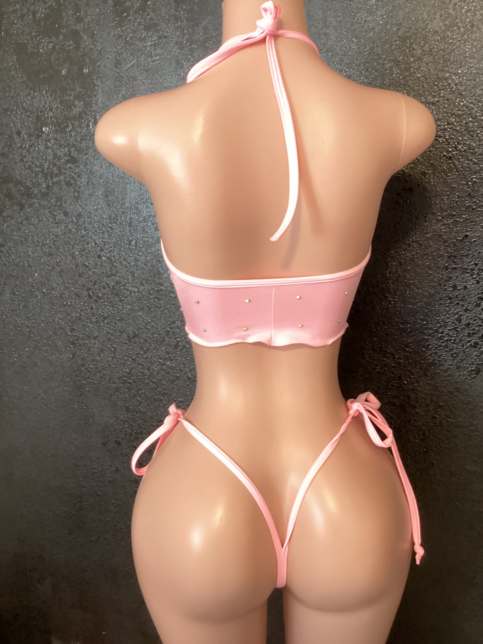 Crop top string bikini set