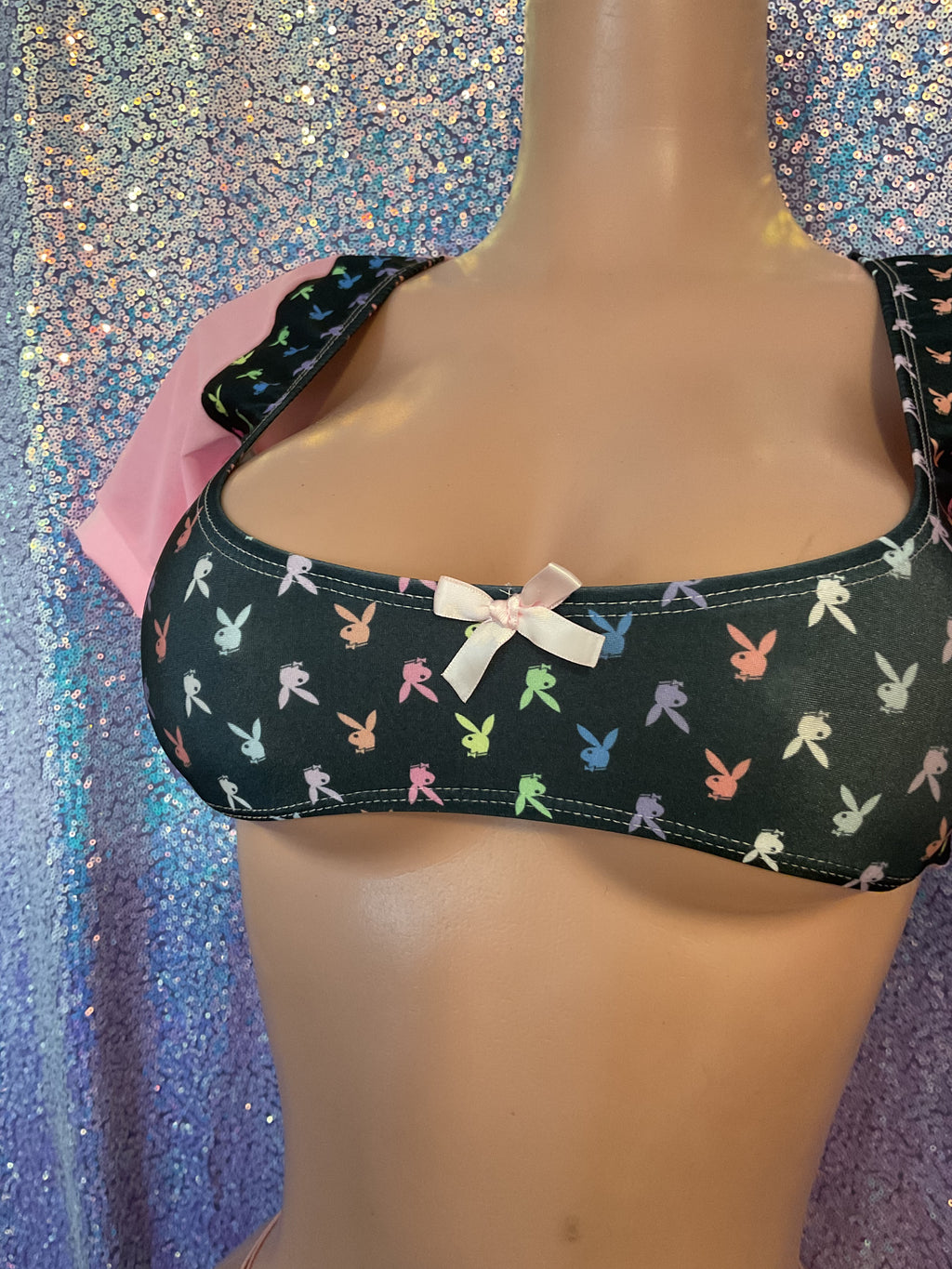 Baby tee crop top thong set