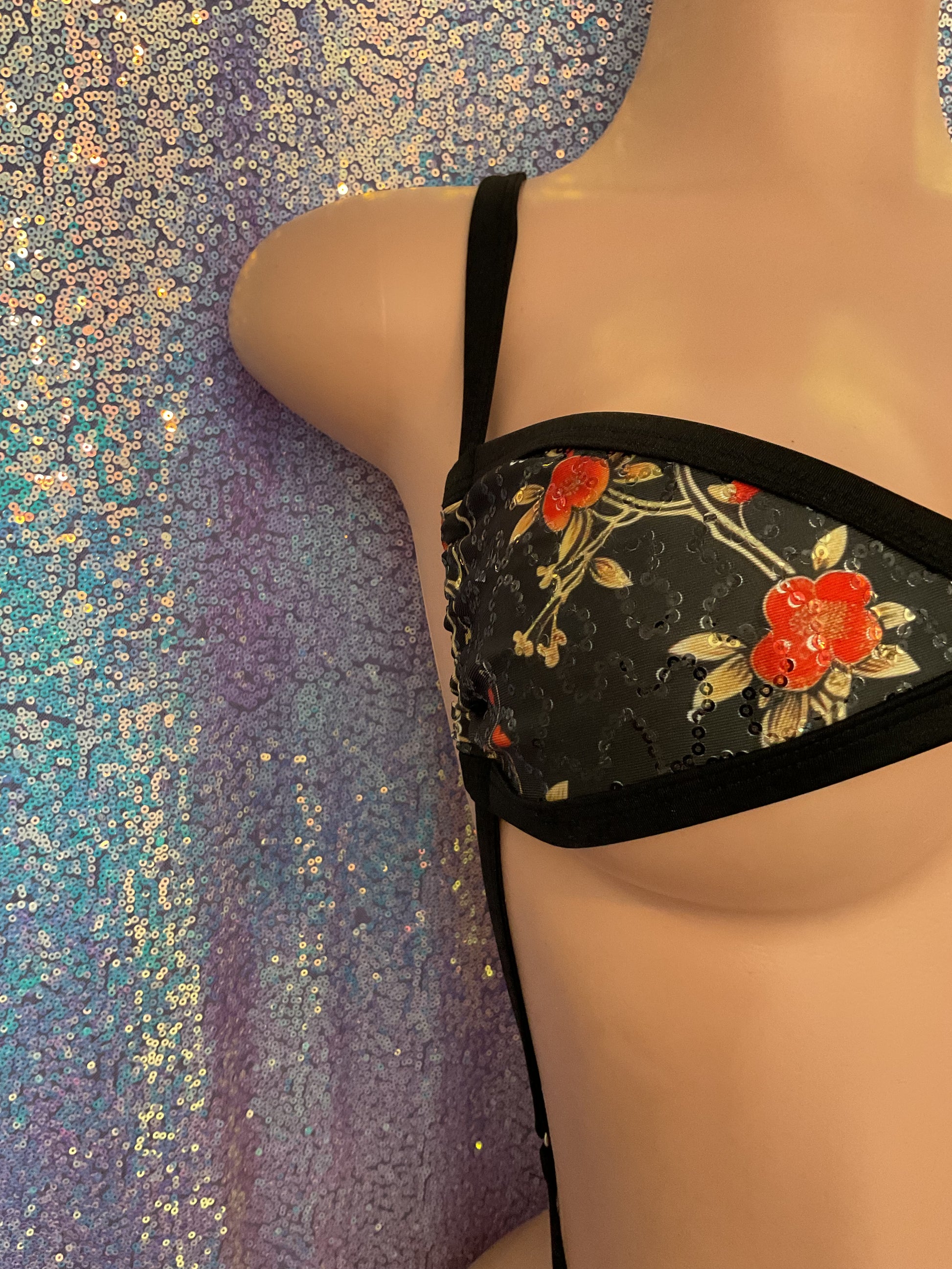 Sequin cherry blossom sling