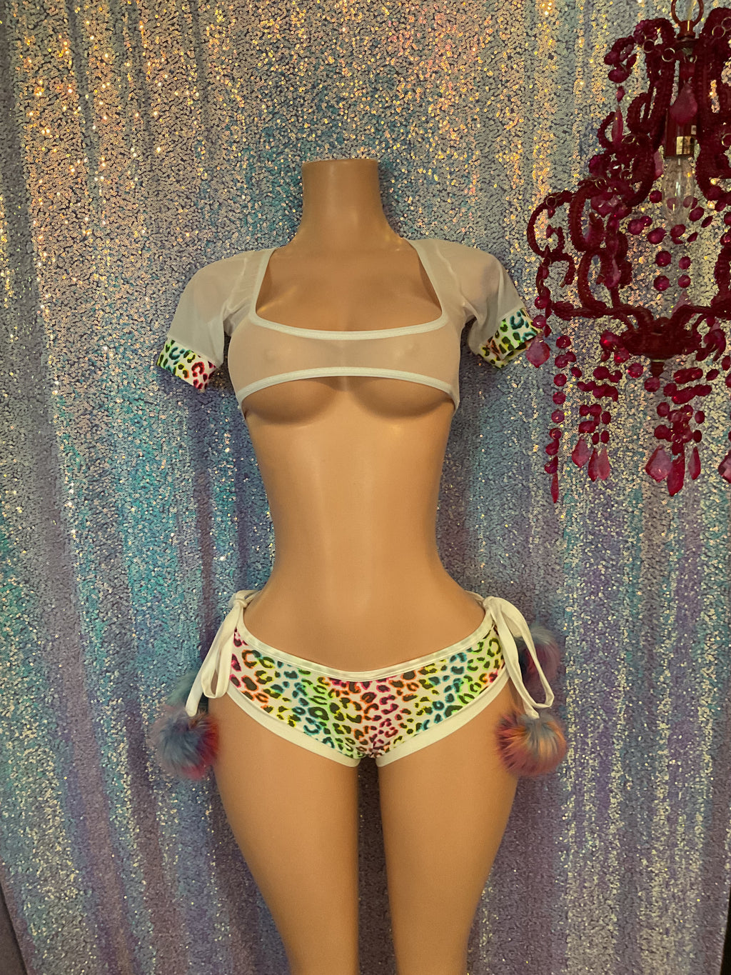 Mini crop booty shorts or thong