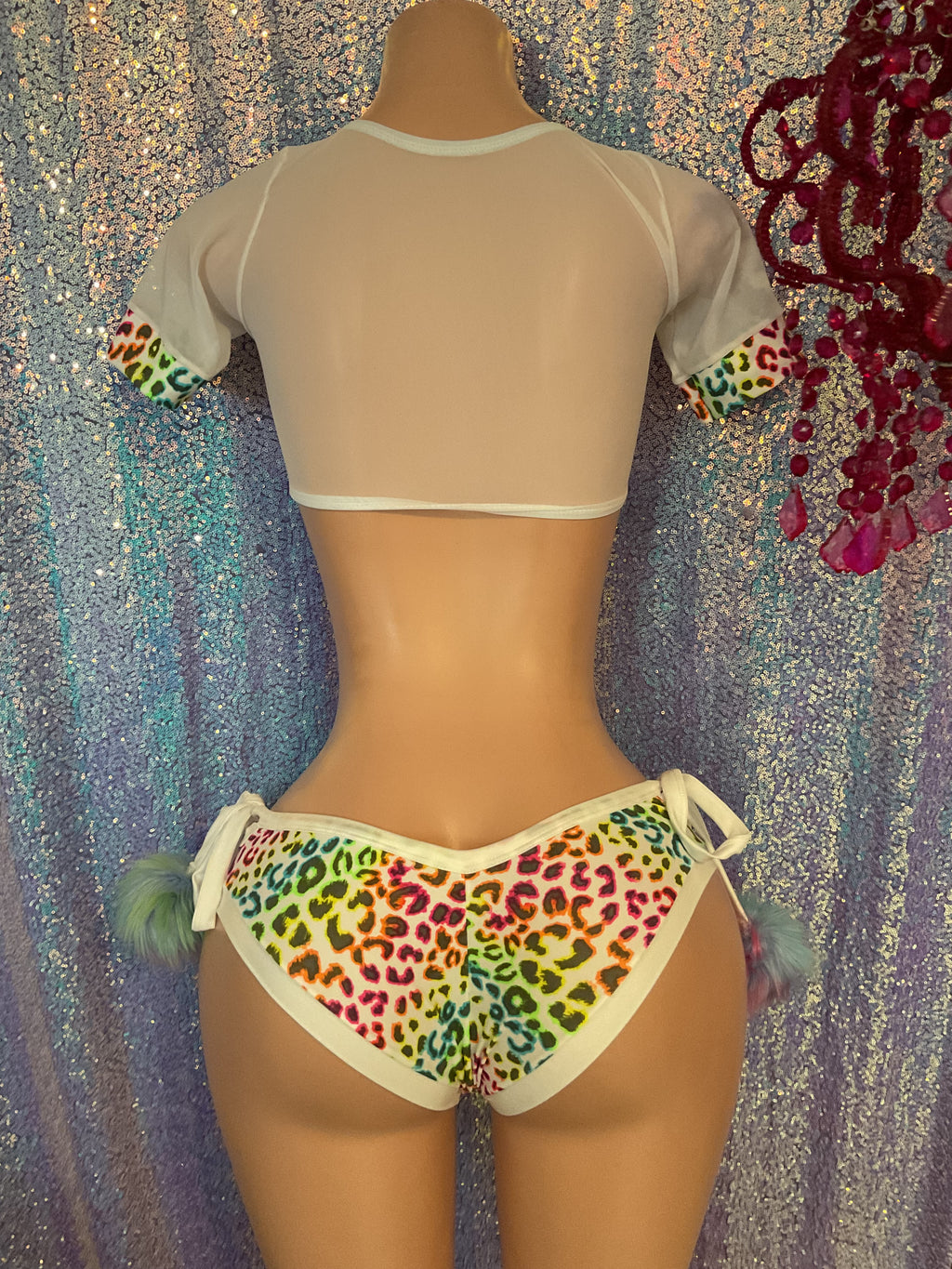 Mini crop booty shorts or thong
