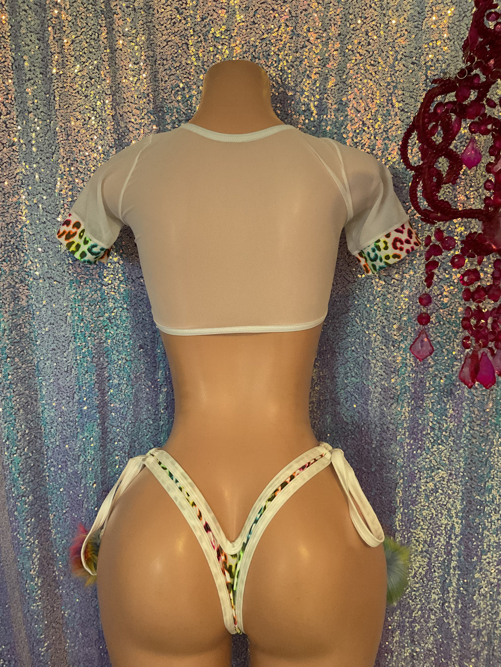 Mini crop booty shorts or thong