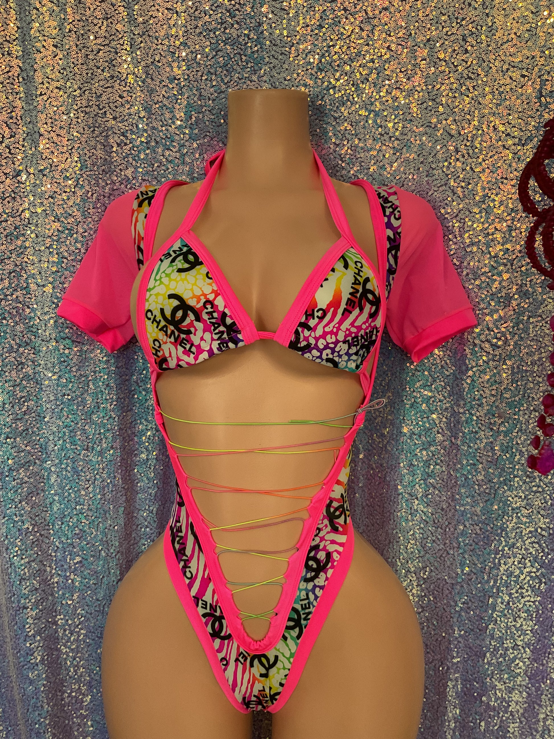 Lace up body suit