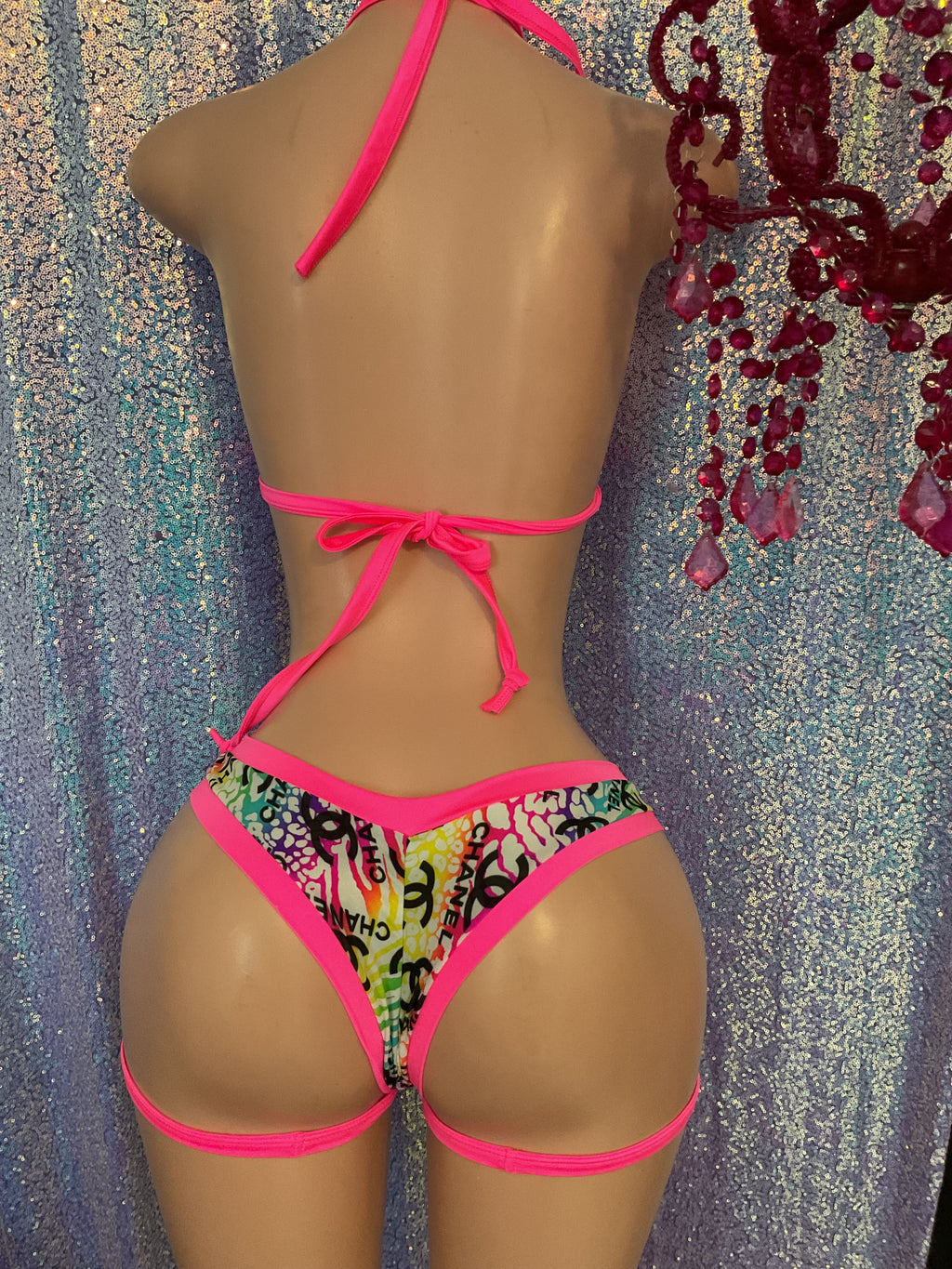 Scrunch bottom garter panty set