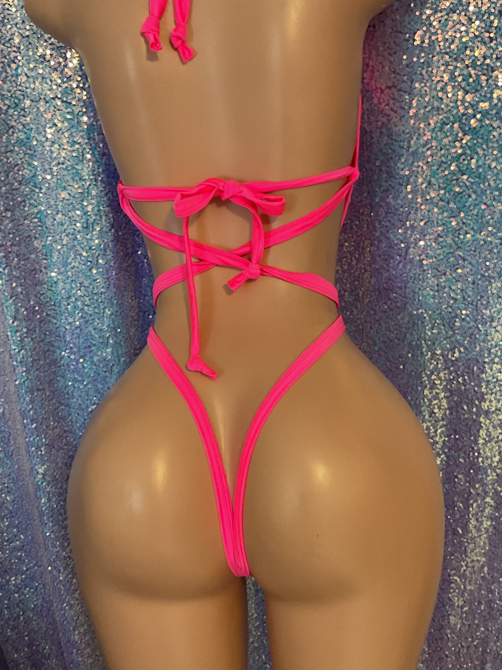 Lace up sequin leopard