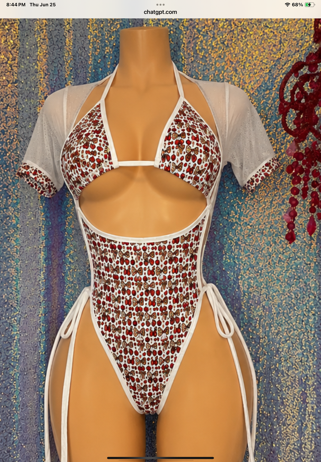 High waist romper set